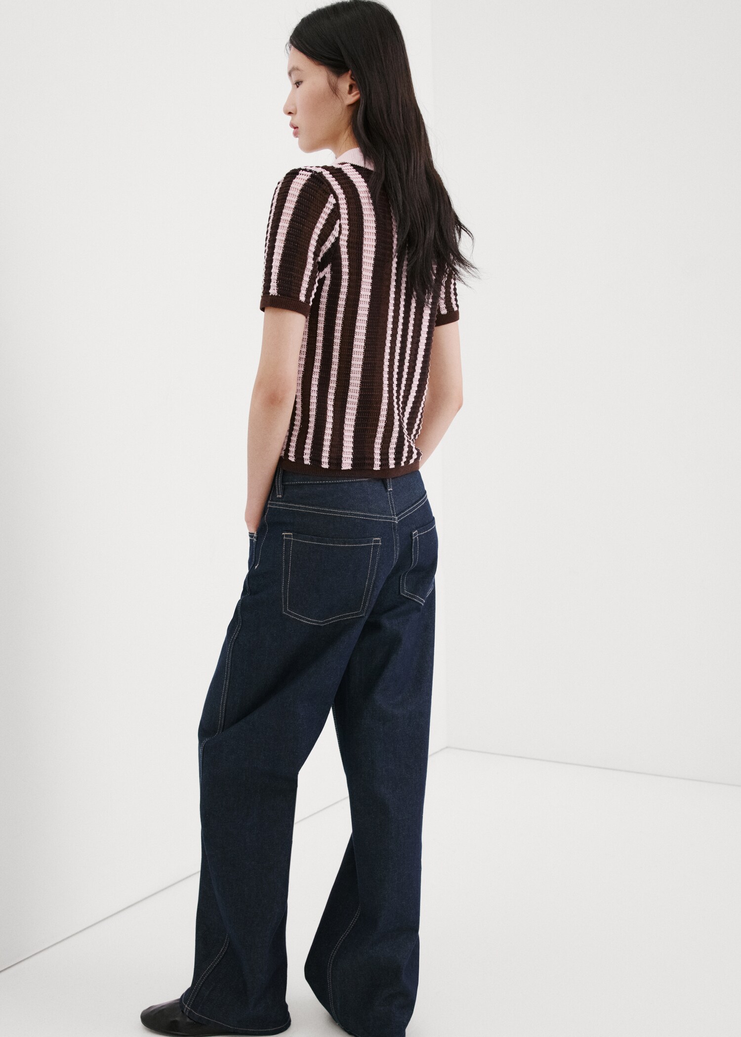 Knitted polo-neck sweater - Reverse of the article