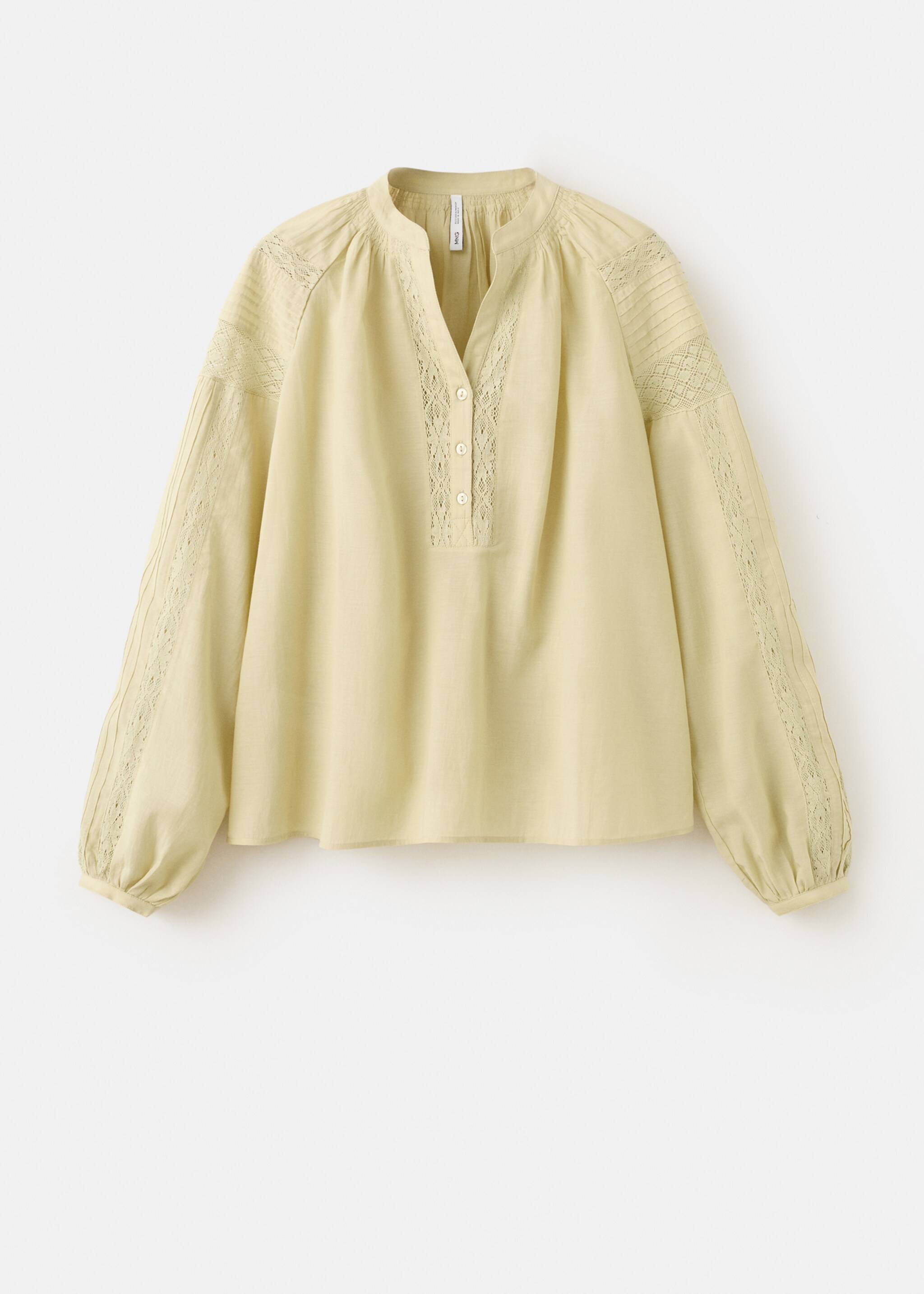 بلوزة مطرزة مخرمة - منتج دون نموذج, أخضر. Ref: 27037146-00.