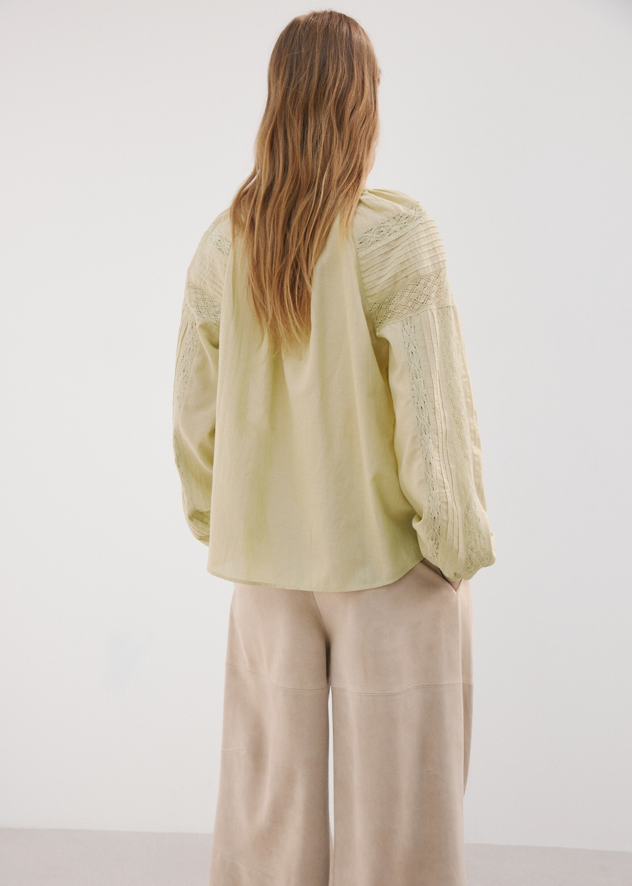 بلوزة مطرزة مخرمة - الجهة الخلفية للمنتج, أخضر. Ref: 27037146-00.