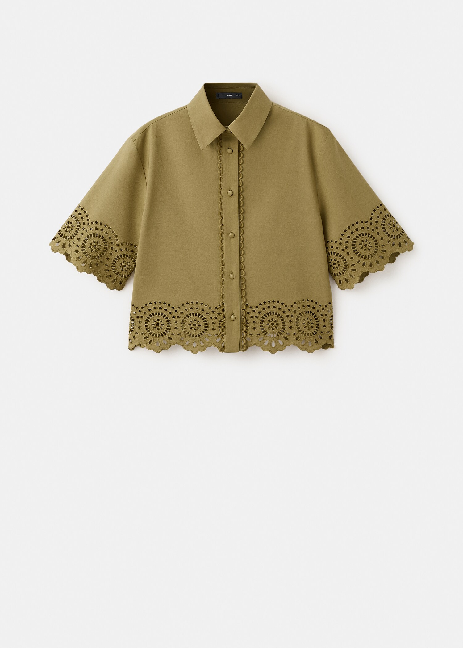Ажурная рубашка с вышивкой - Изделие без модели