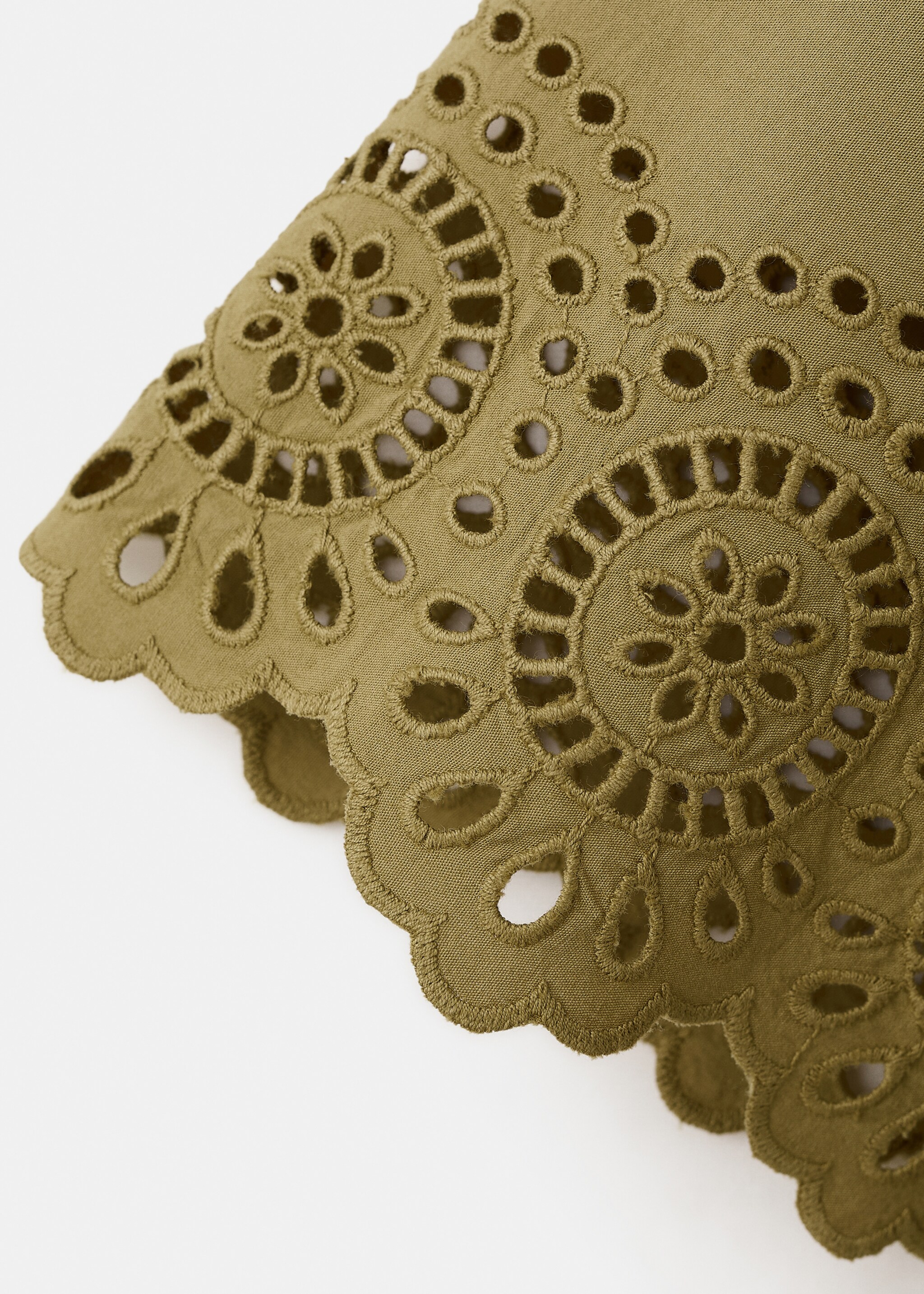 Ажурная рубашка с вышивкой - Деталь изделия 0, Зеленый. Ref: 27037147-00.