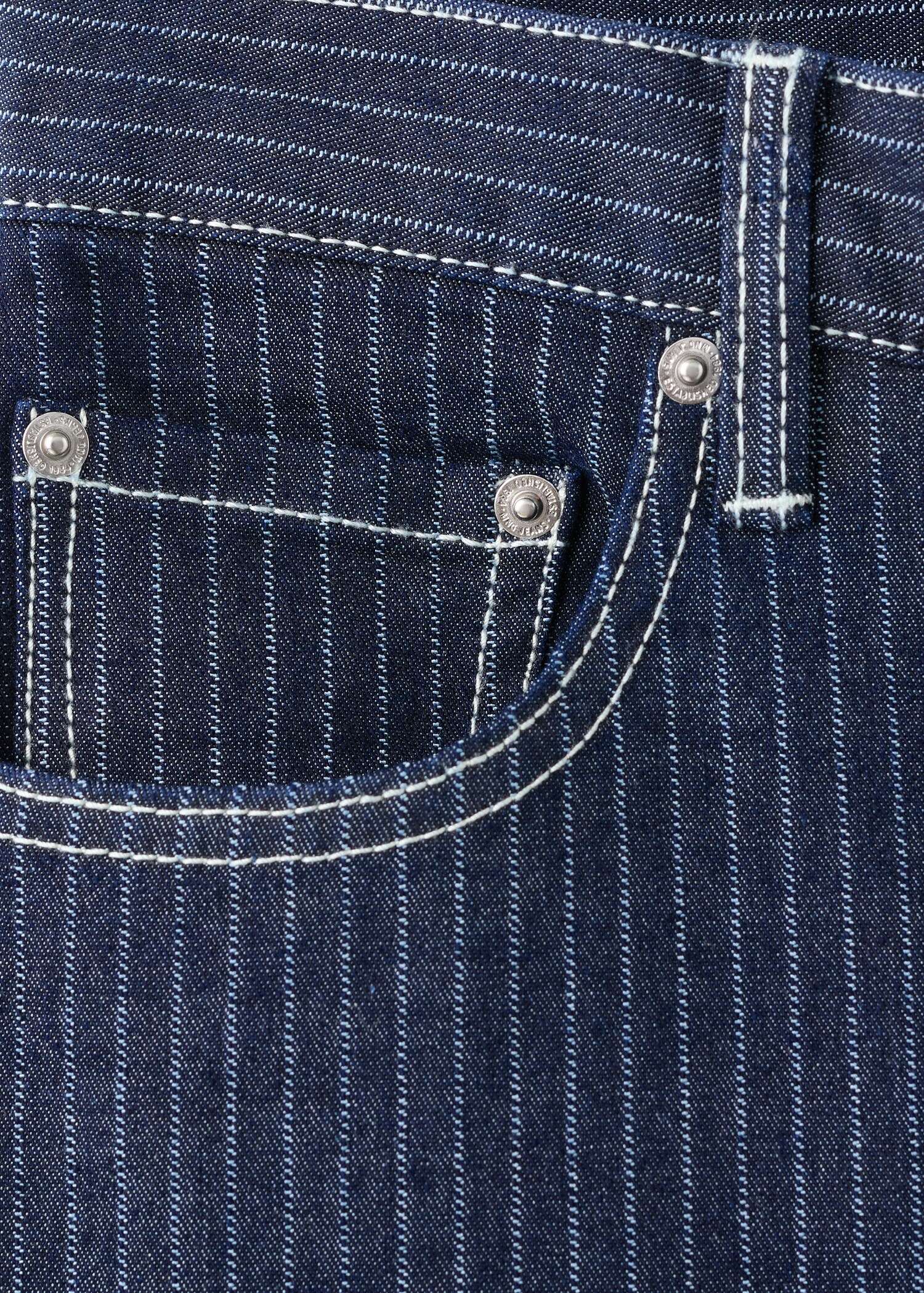 Straight striped jeans - Details of the article 0