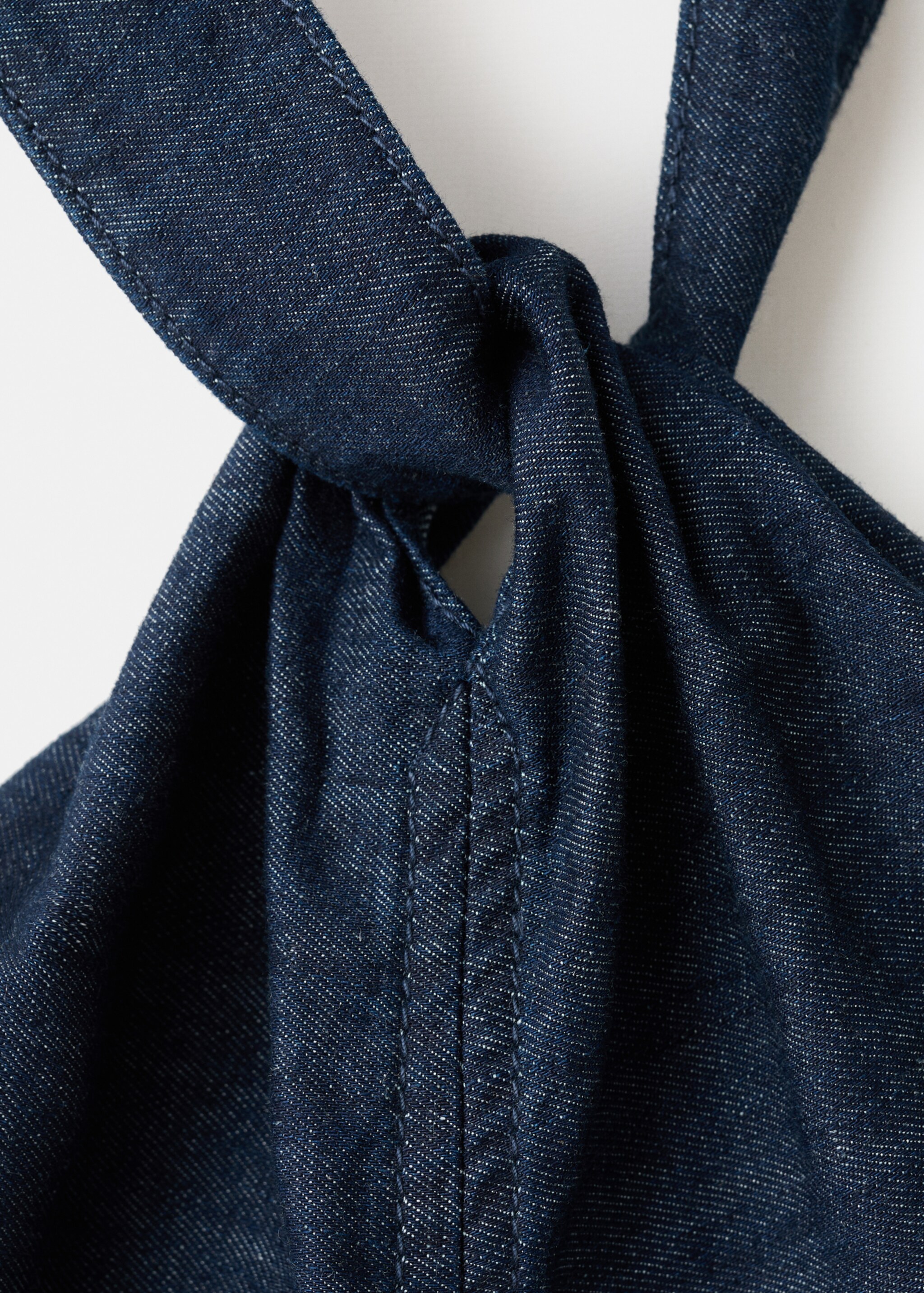 Halter neck denim top - Details of the article 8, Open Blue. Ref: 27037151-00.