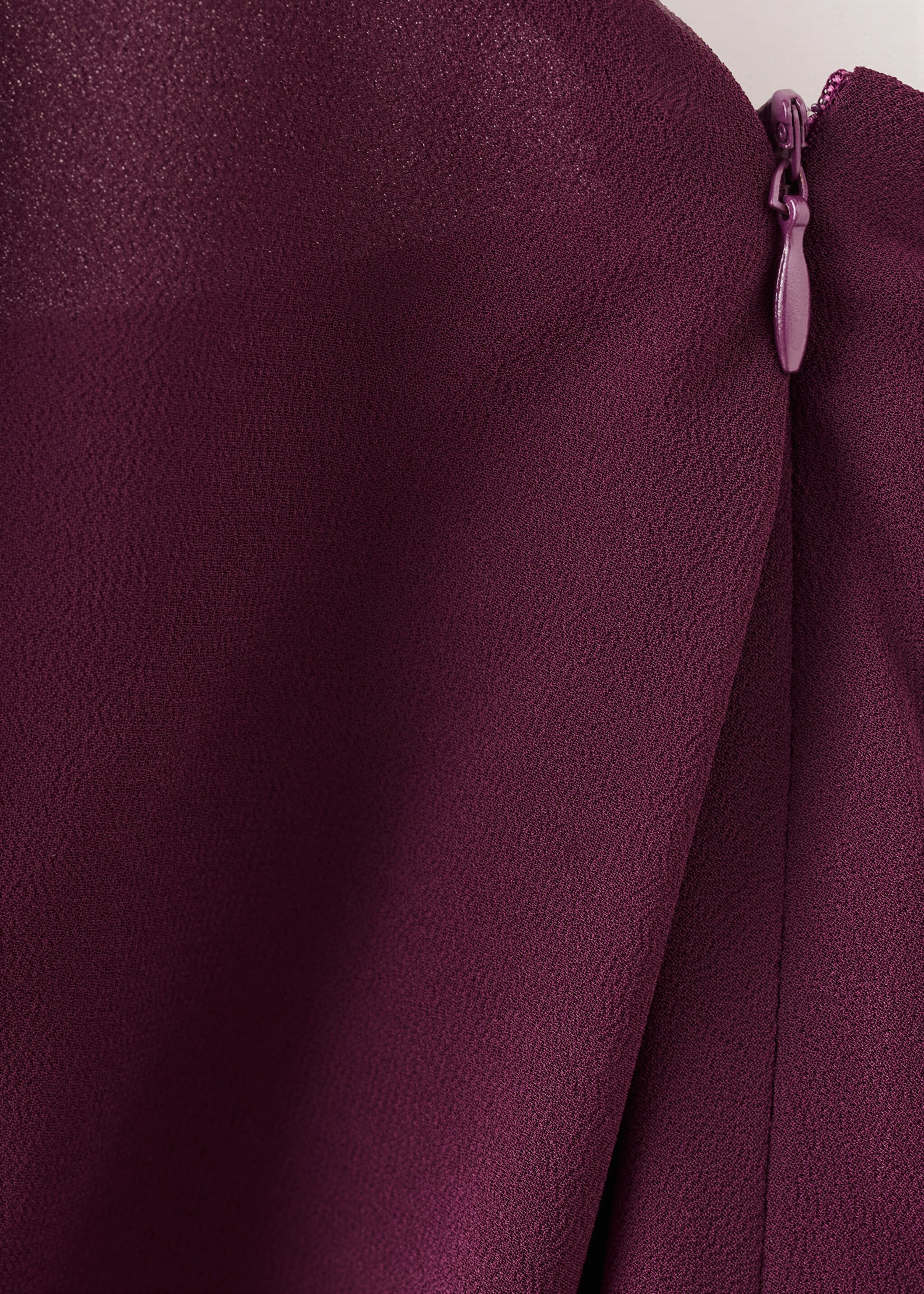 Draped neck scarf top - Details of the article 0, Maroon. Ref: 27037155-00.