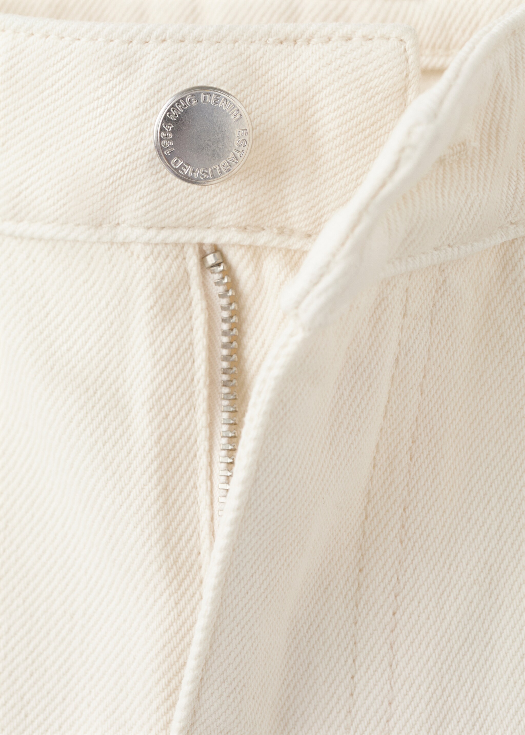 Jeans rectos bordado flores - Detalle del artículo 8, Crudo. Ref: 27037156-00.