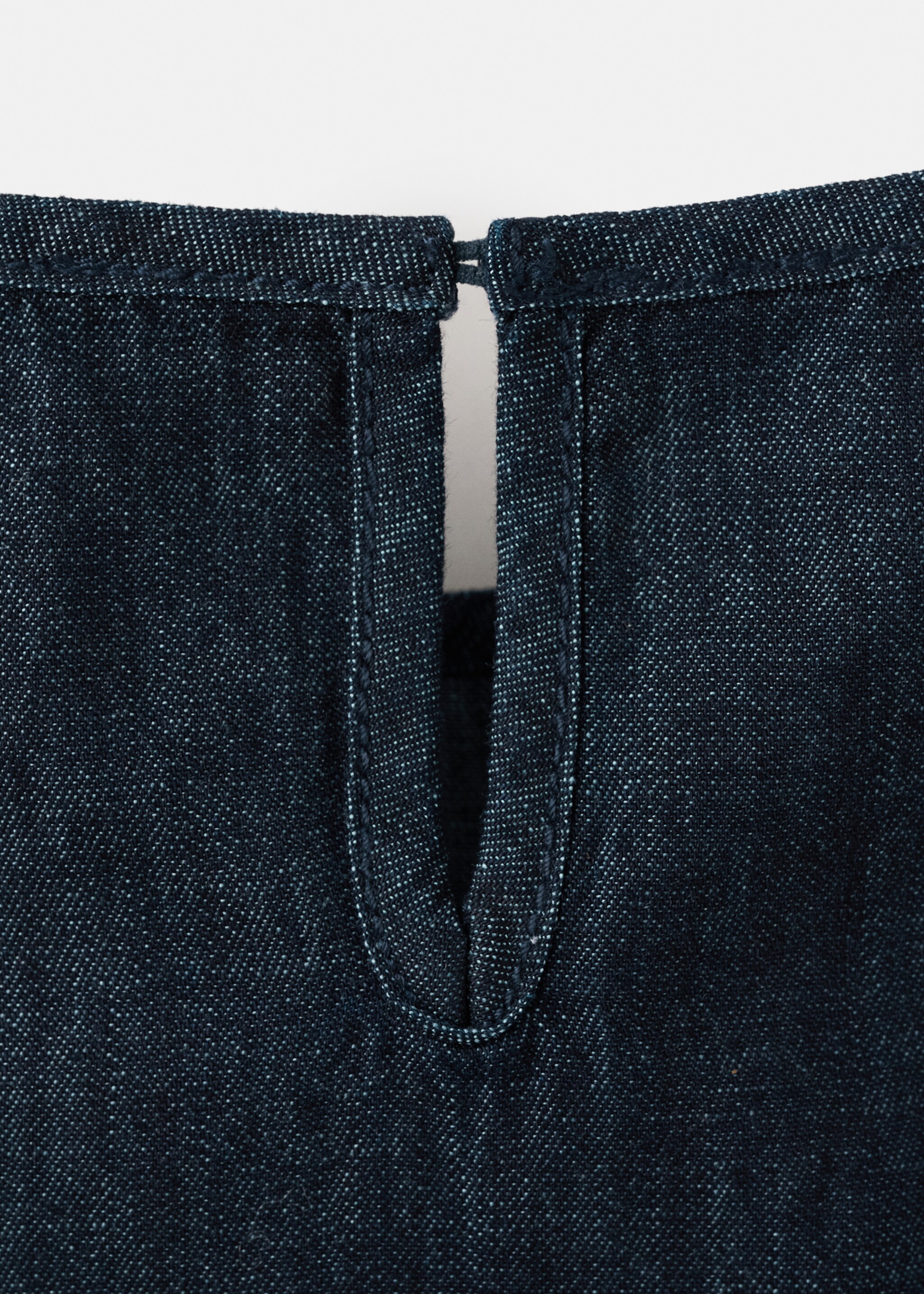 Halter neck denim top - Details of the article 0, Open Blue. Ref: 27037158-00.