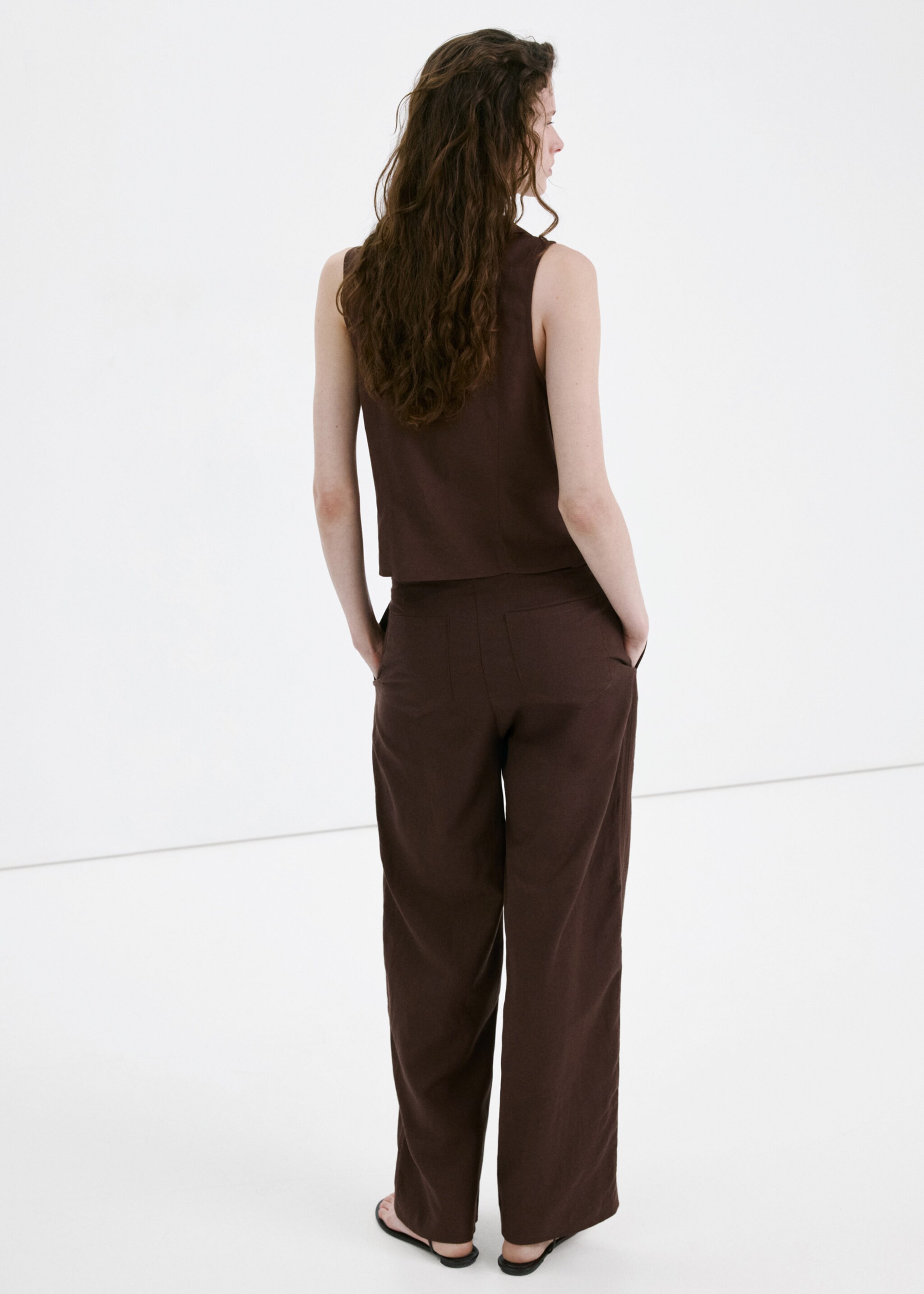 Tie strap top - Reverse of the article, Chocolate. Ref: 27037160-00.