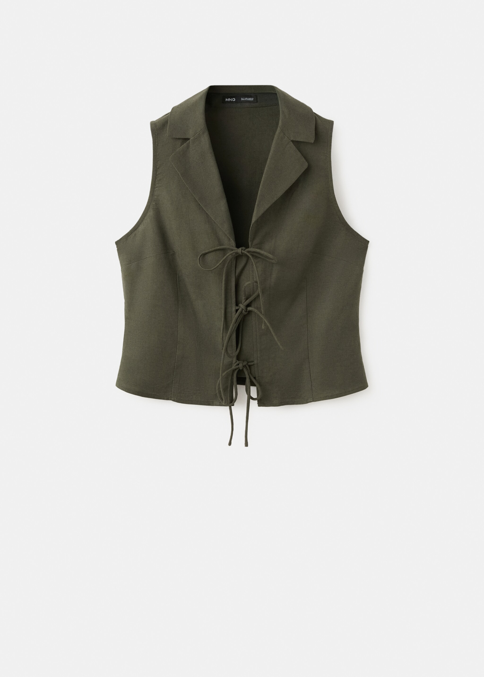 Débardeur à bretelles avec nœuds - Article sans modèle, Kaki. Ref: 27037160-00.