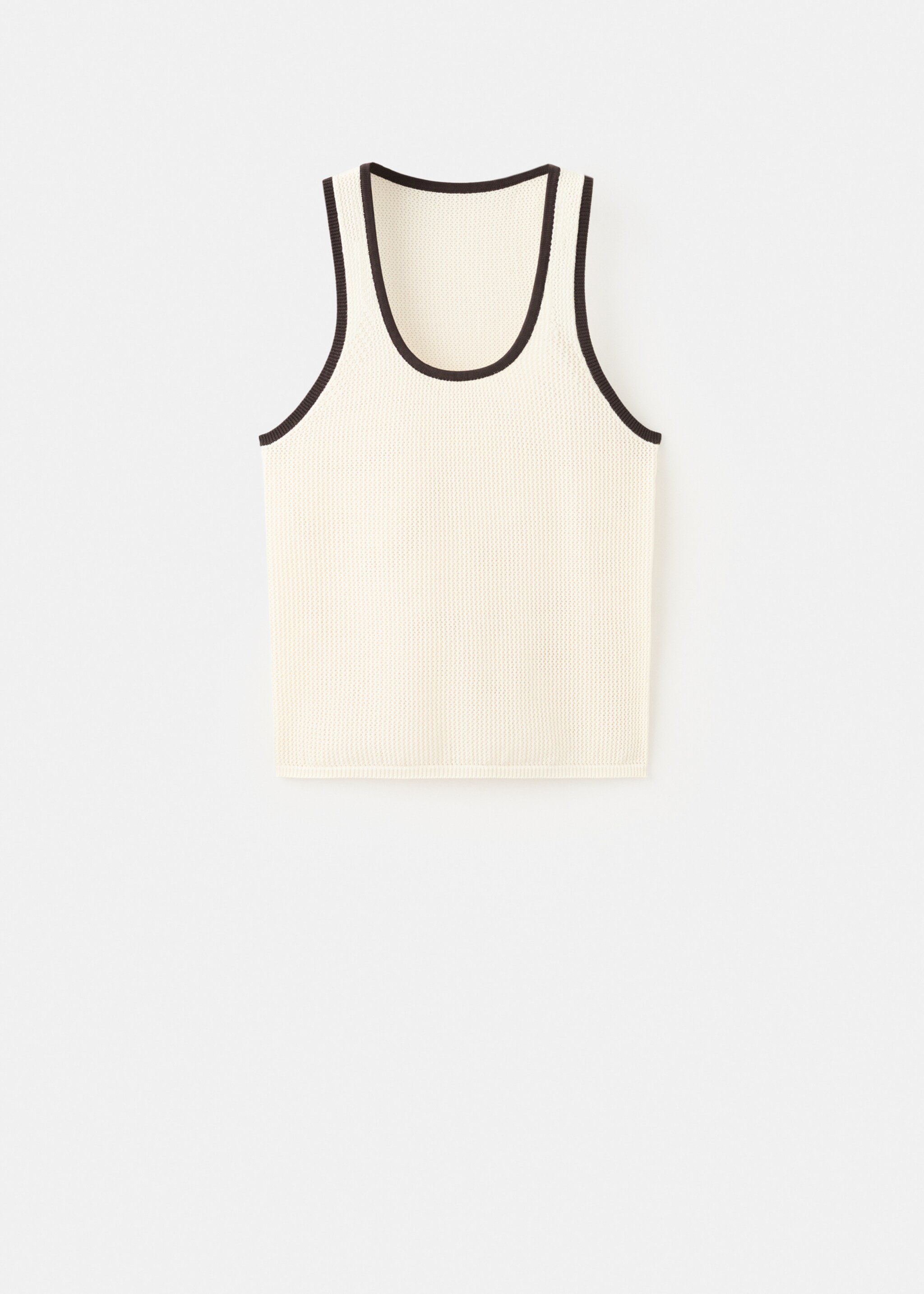 Contrast trim strap top - Article without model, Ecru. Ref: 27037163-00.