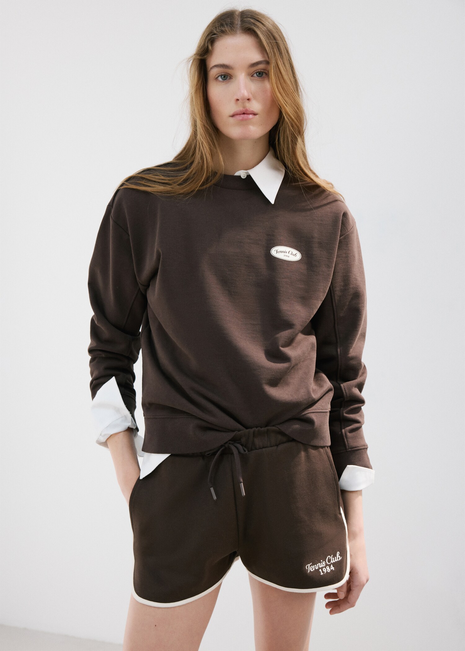 Oversized sweatshirt with printed message - Medium plane