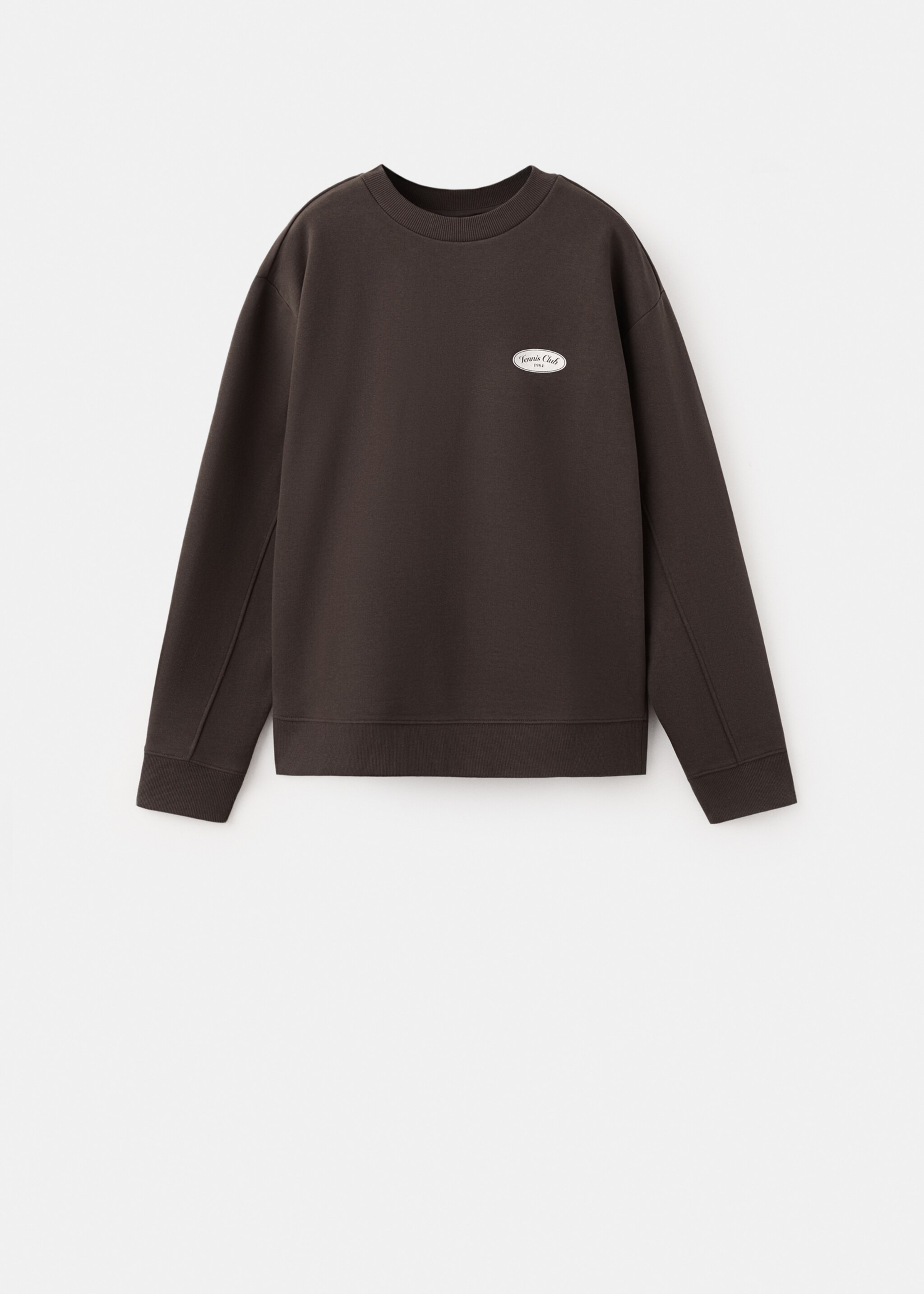 Oversized sweatshirt with printed message - Article without model, Brown. Ref: 27037164-00.