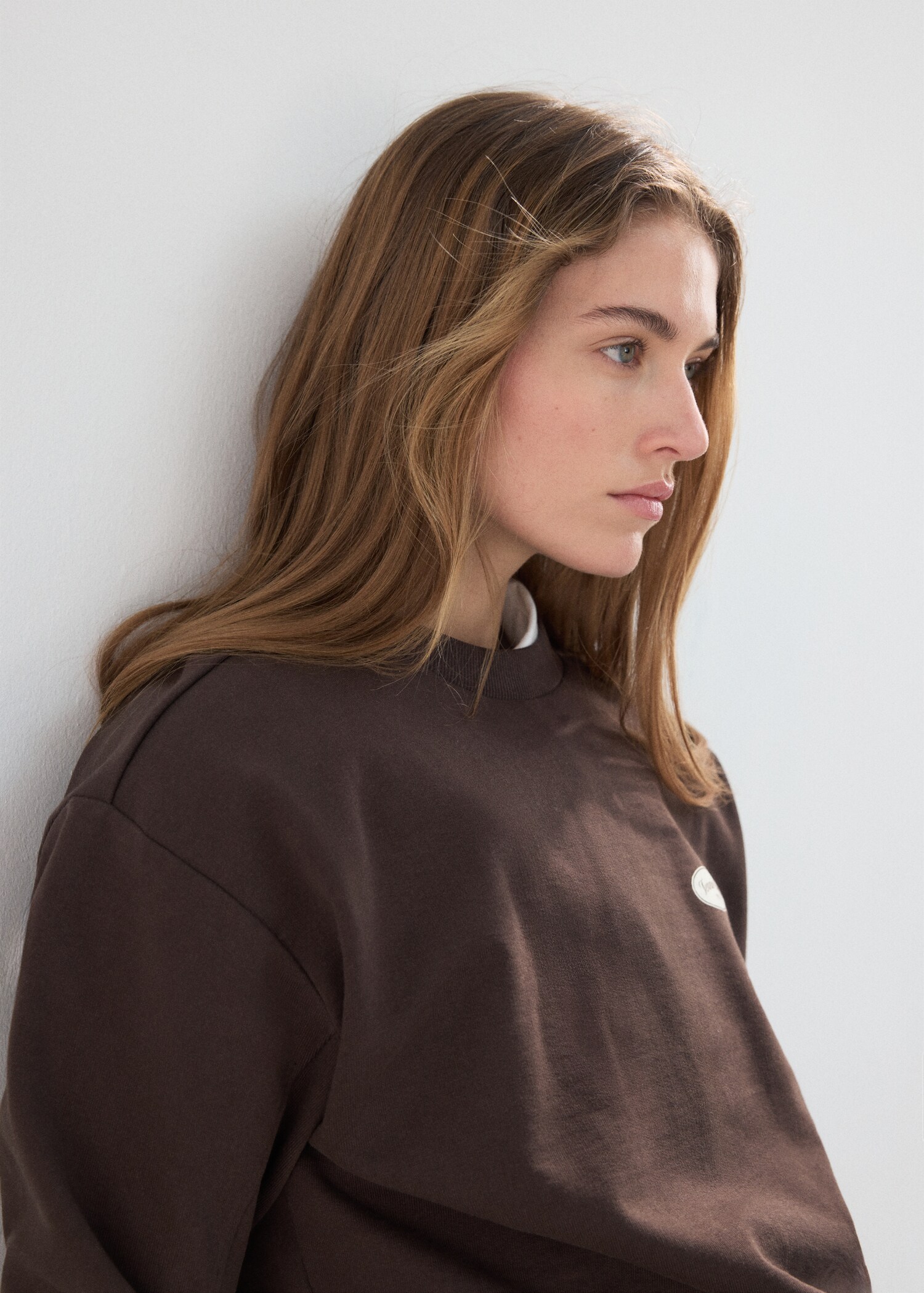 Oversized sweatshirt with printed message - Details of the article 1