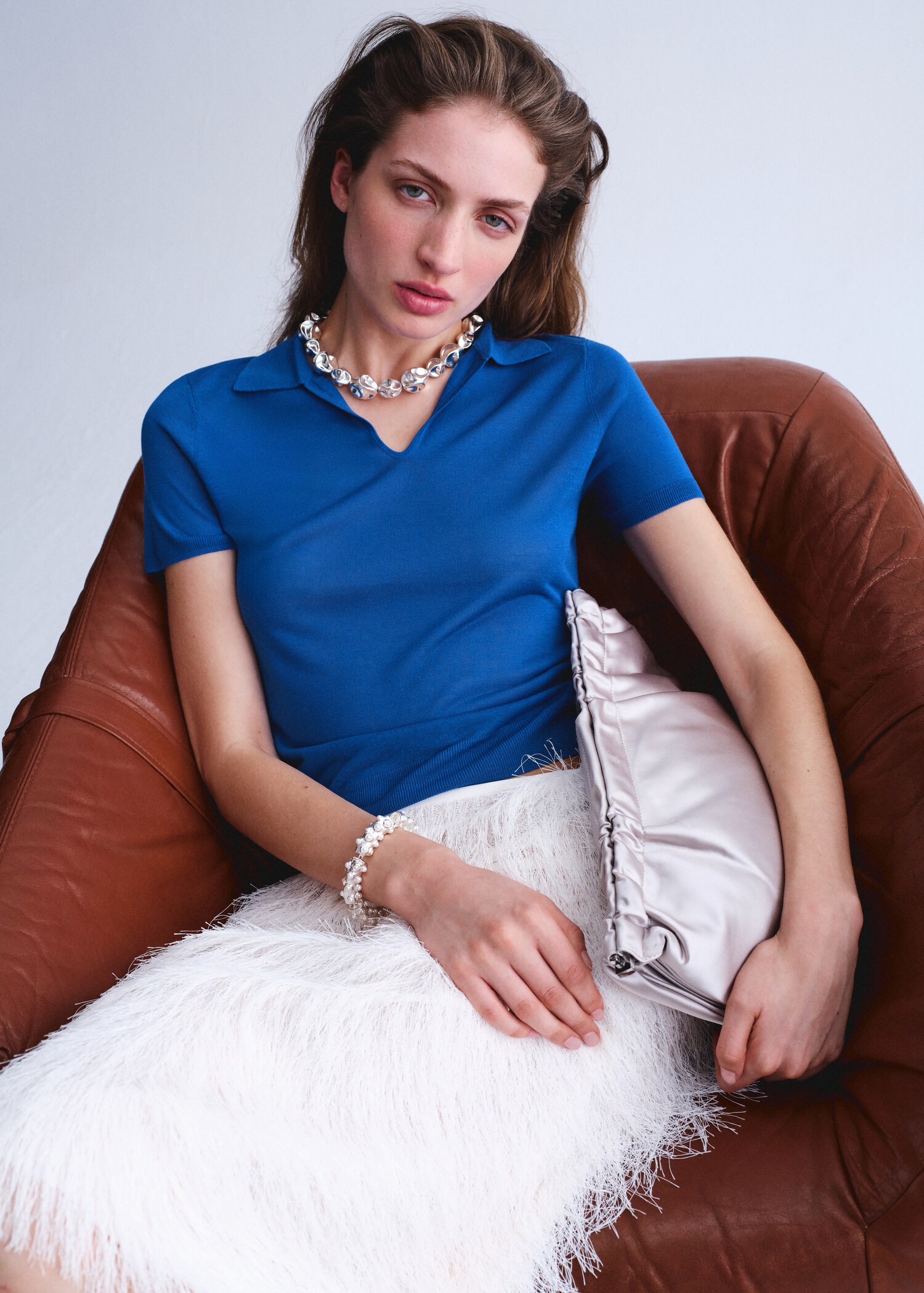 Lyocell polo neck jersey - Details of the article 1