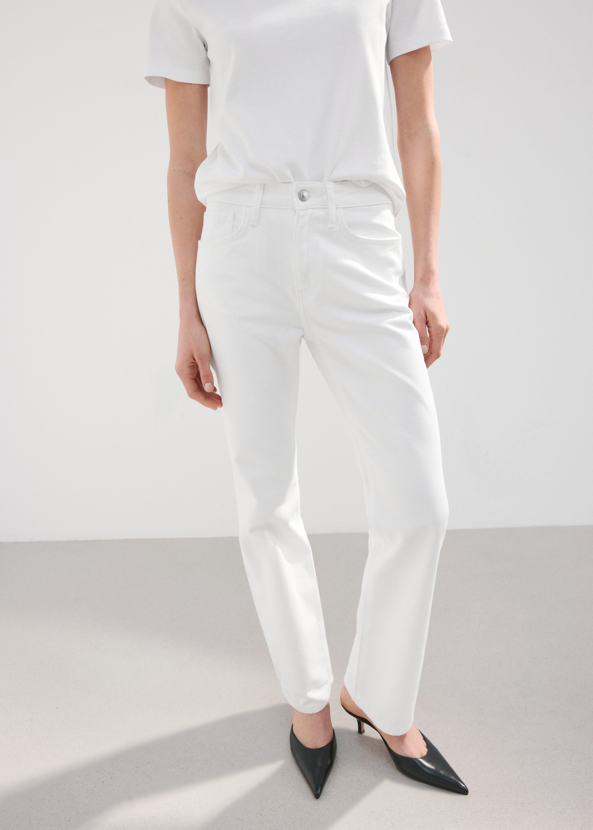 Matilda high-rise straight jeans - Medium plane, White. Ref: 27037168-00.