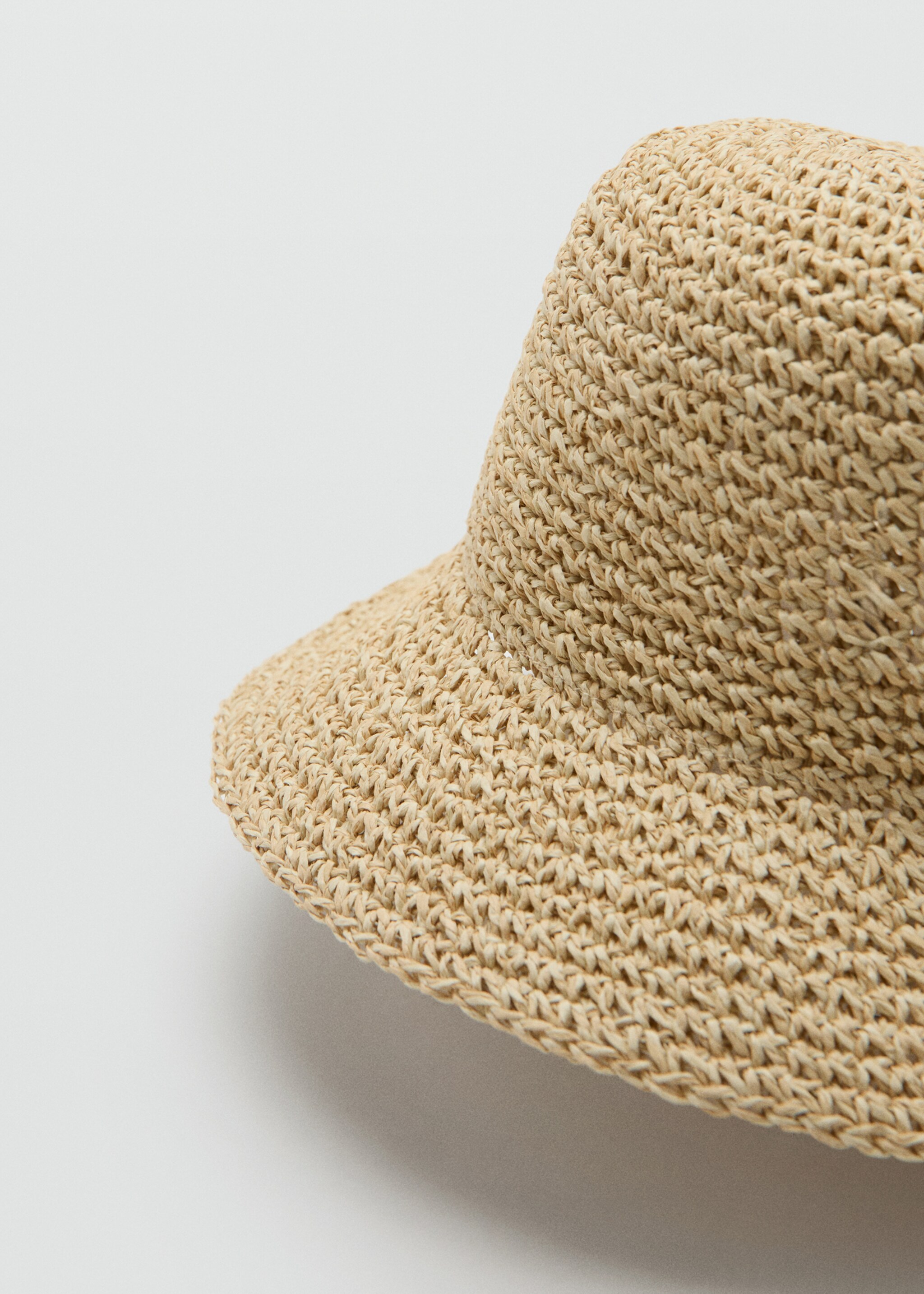 Natural fibre bucket hat - Medium plane, Ecru. Ref: 27037780-00.