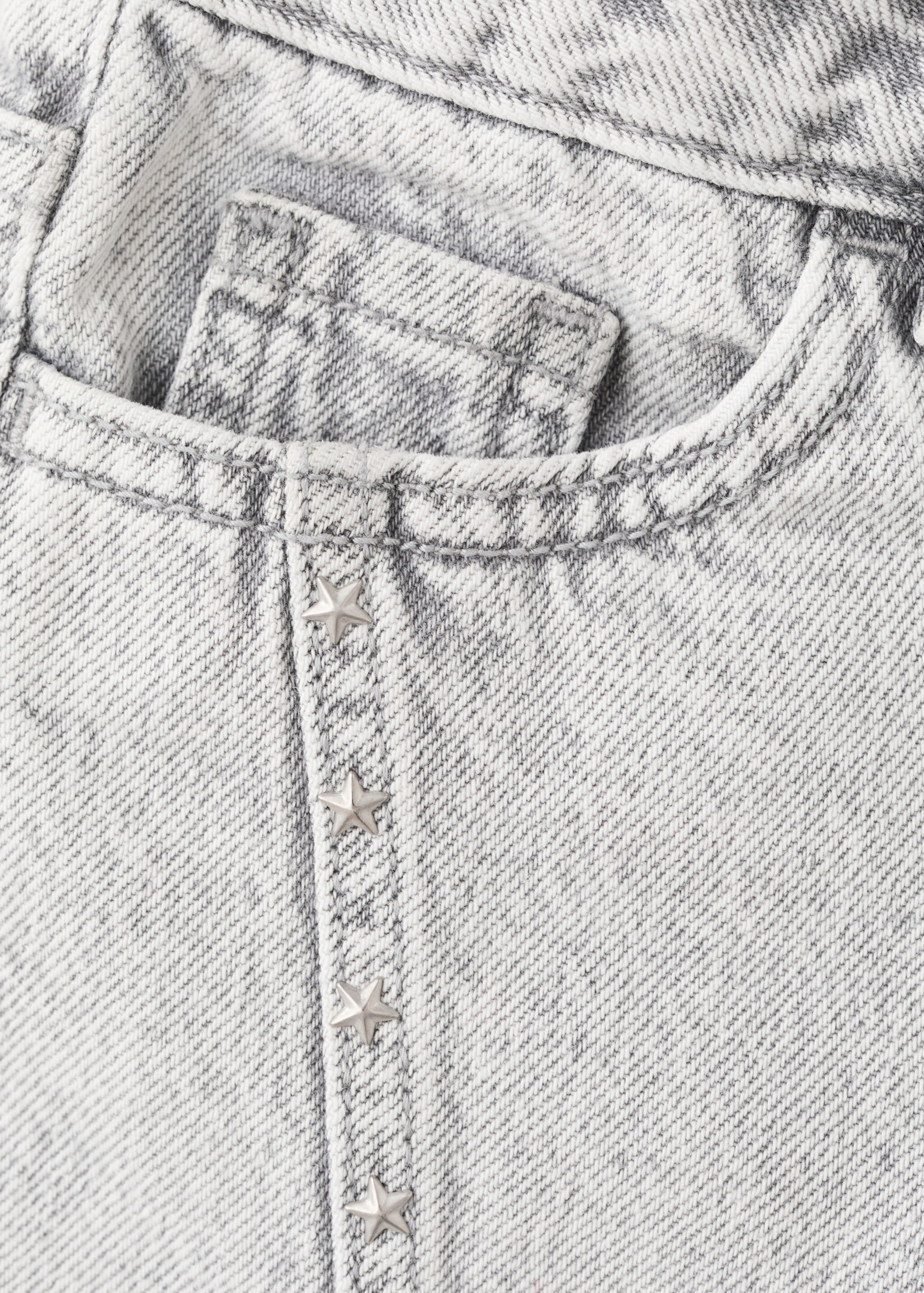 Denim shorts with stitching detail - Details of the article 0, Denim Grey. Ref: 27037782-00.
