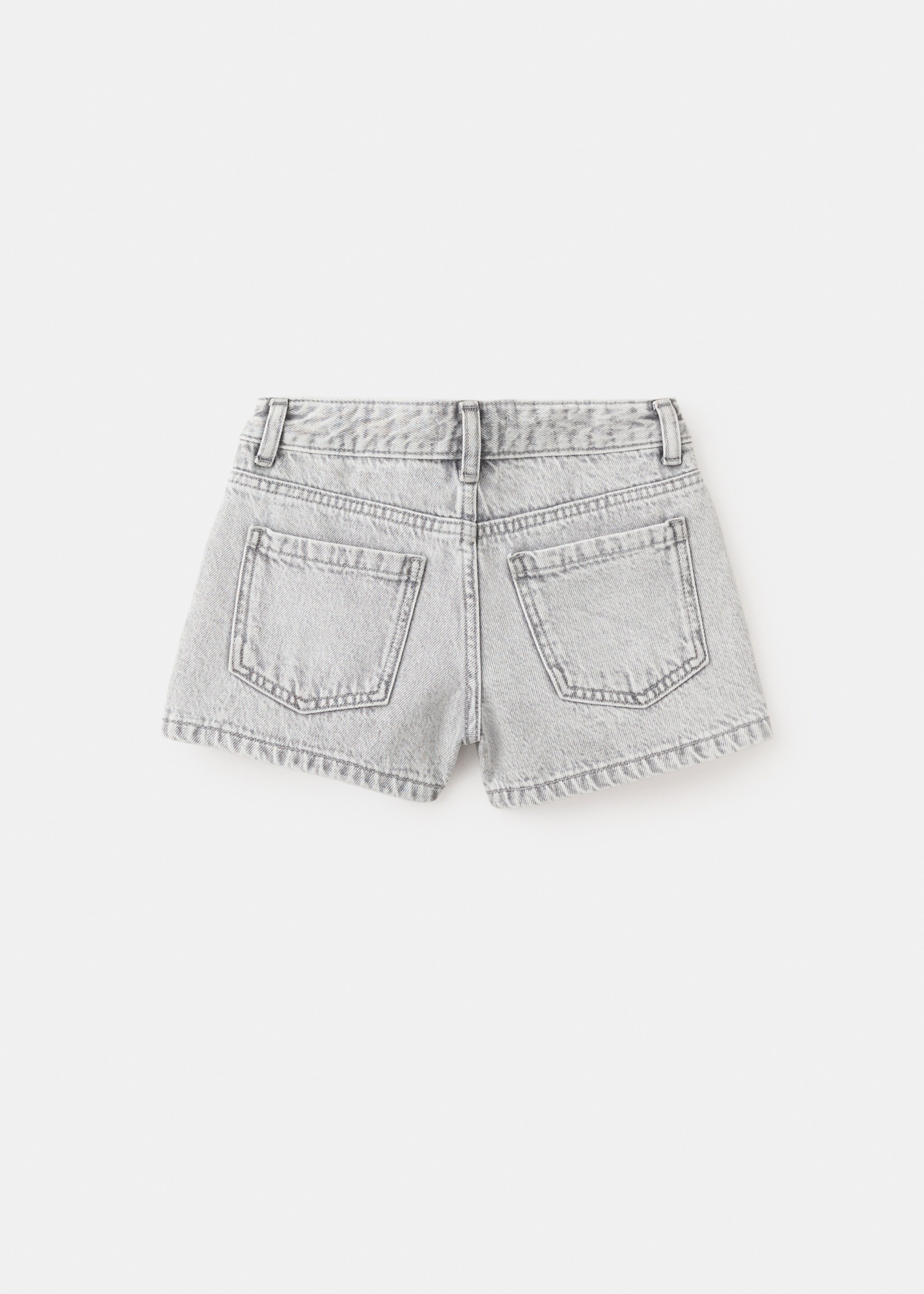 Denim shorts with stitching detail - Reverse of the article, Denim Grey. Ref: 27037782-00.