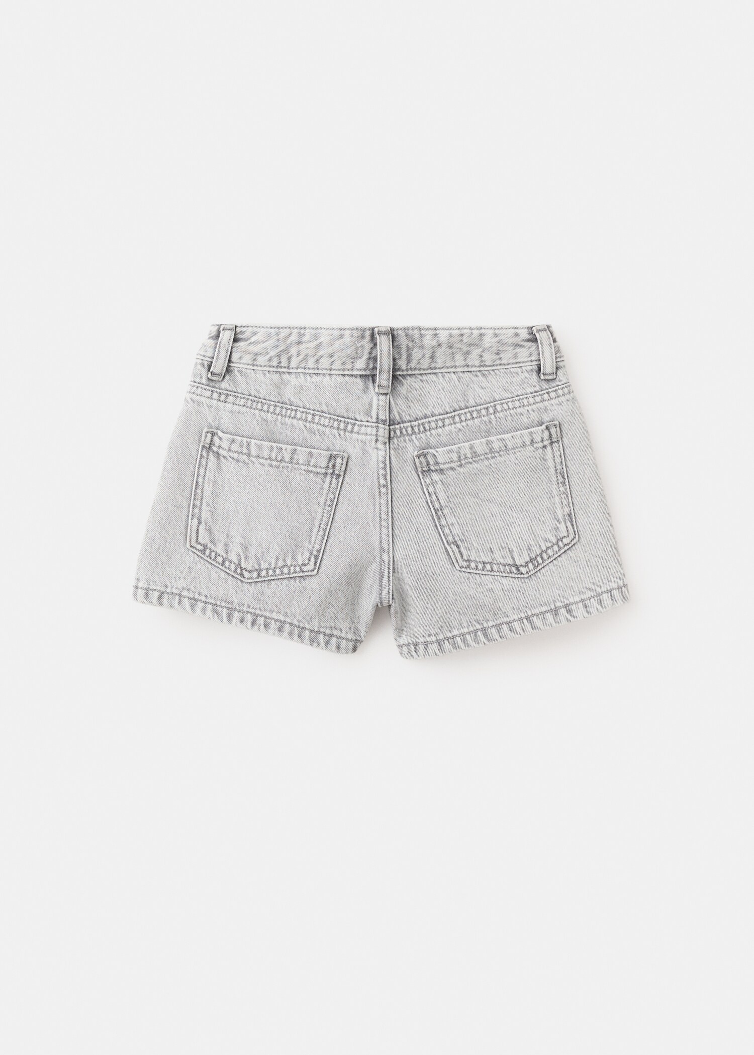 Denim shorts with stitching detail - Reverse of the article