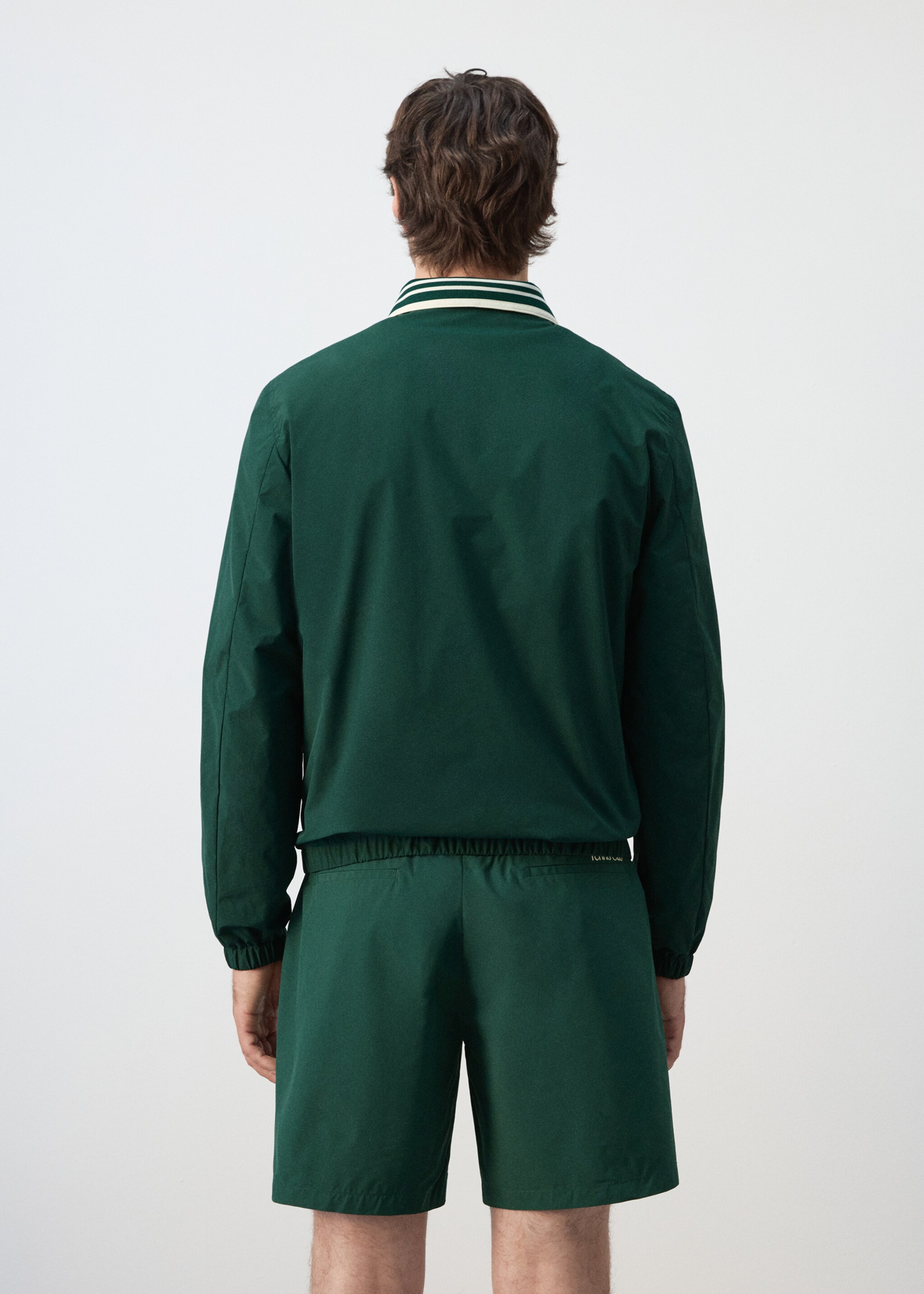 Water-repellent jacket with pockets - Reverse of the article, Dark Green. Ref: 27037789-00.