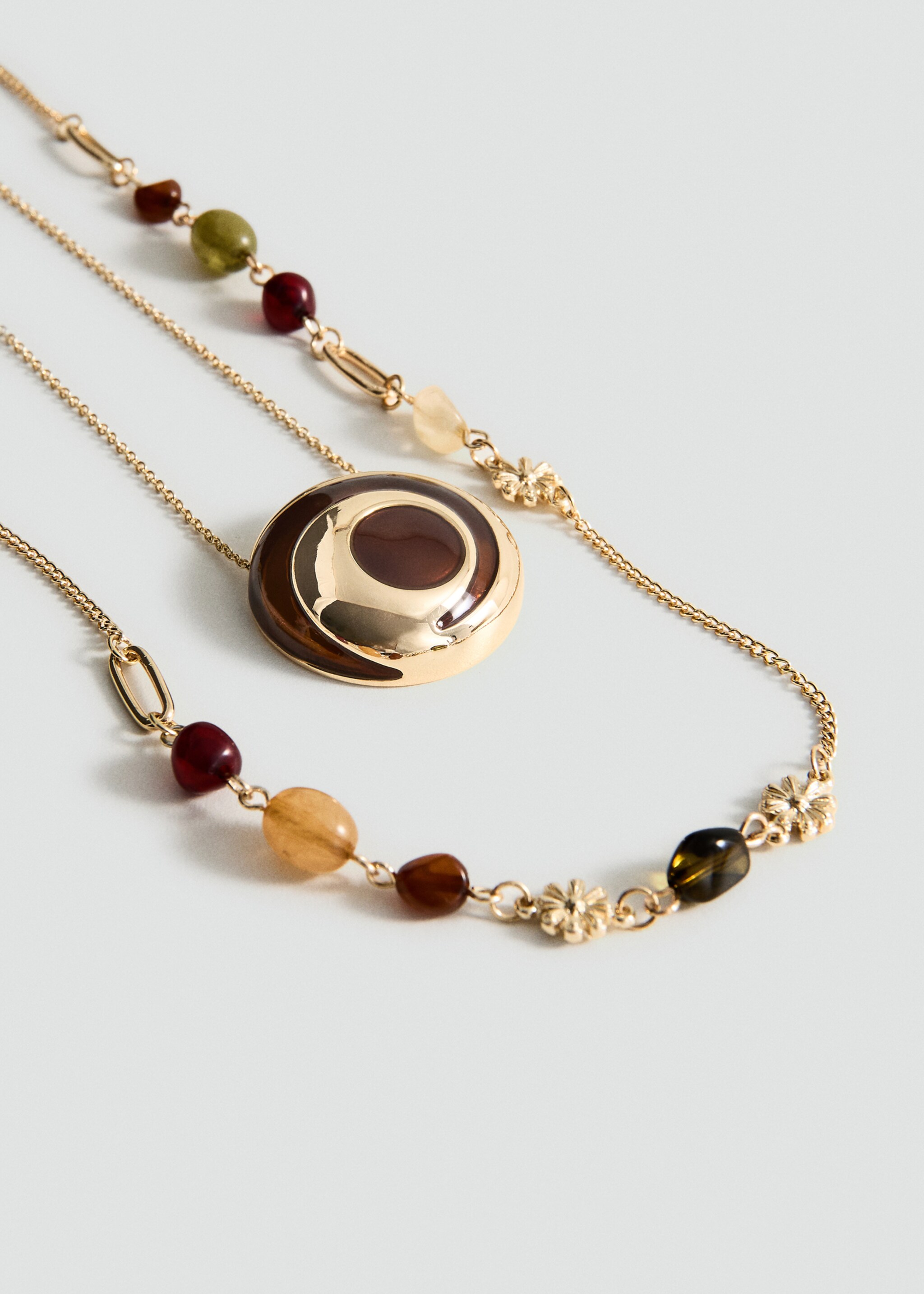 Contrasting pendant necklace - Medium plane, Gold. Ref: 27037792-00.