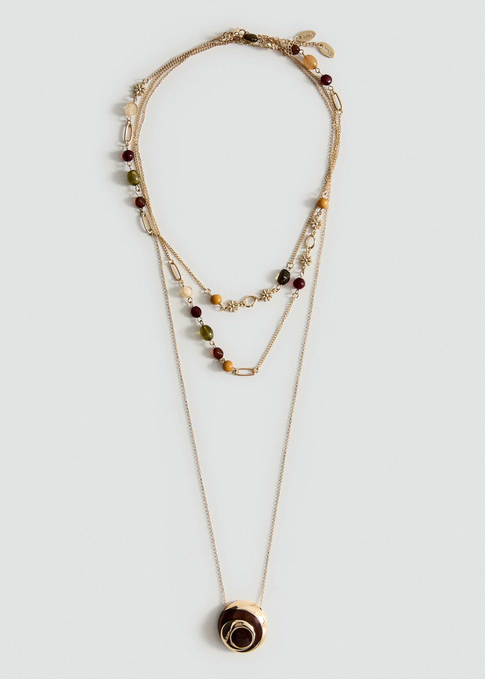 Contrasting pendant necklace - Article without model, Gold. Ref: 27037792-00.