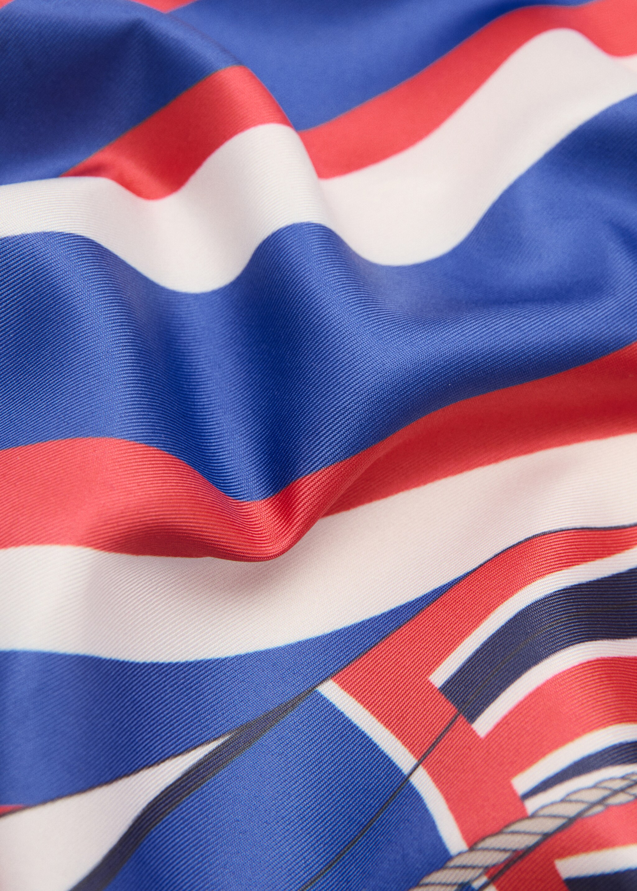 Boat print scarf - رؤية وسط, أزرق غامق. Ref: 27037793-00.