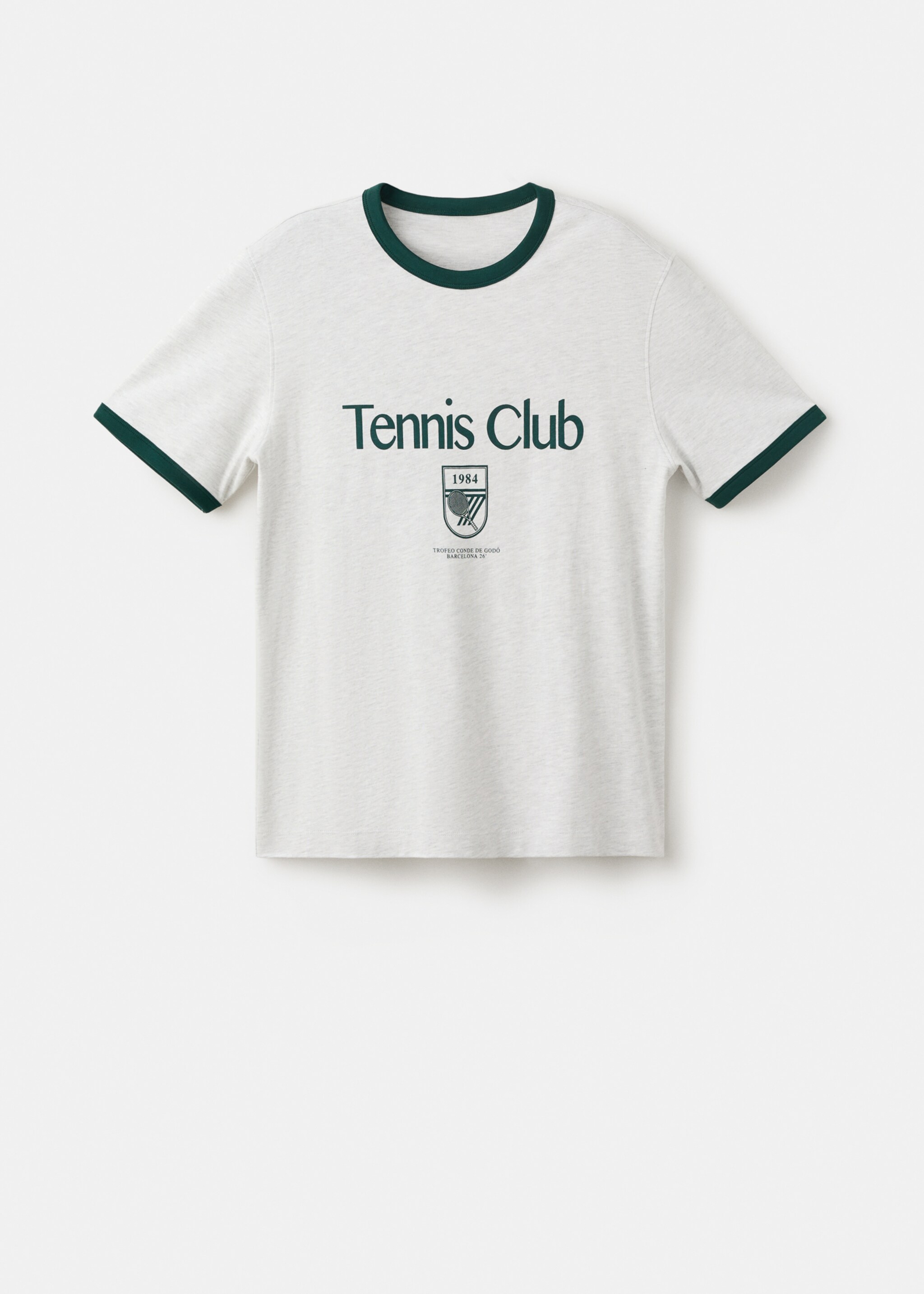 T-shirt coton liserés contrastants - Article sans modèle, Gris. Ref: 27037794-00.