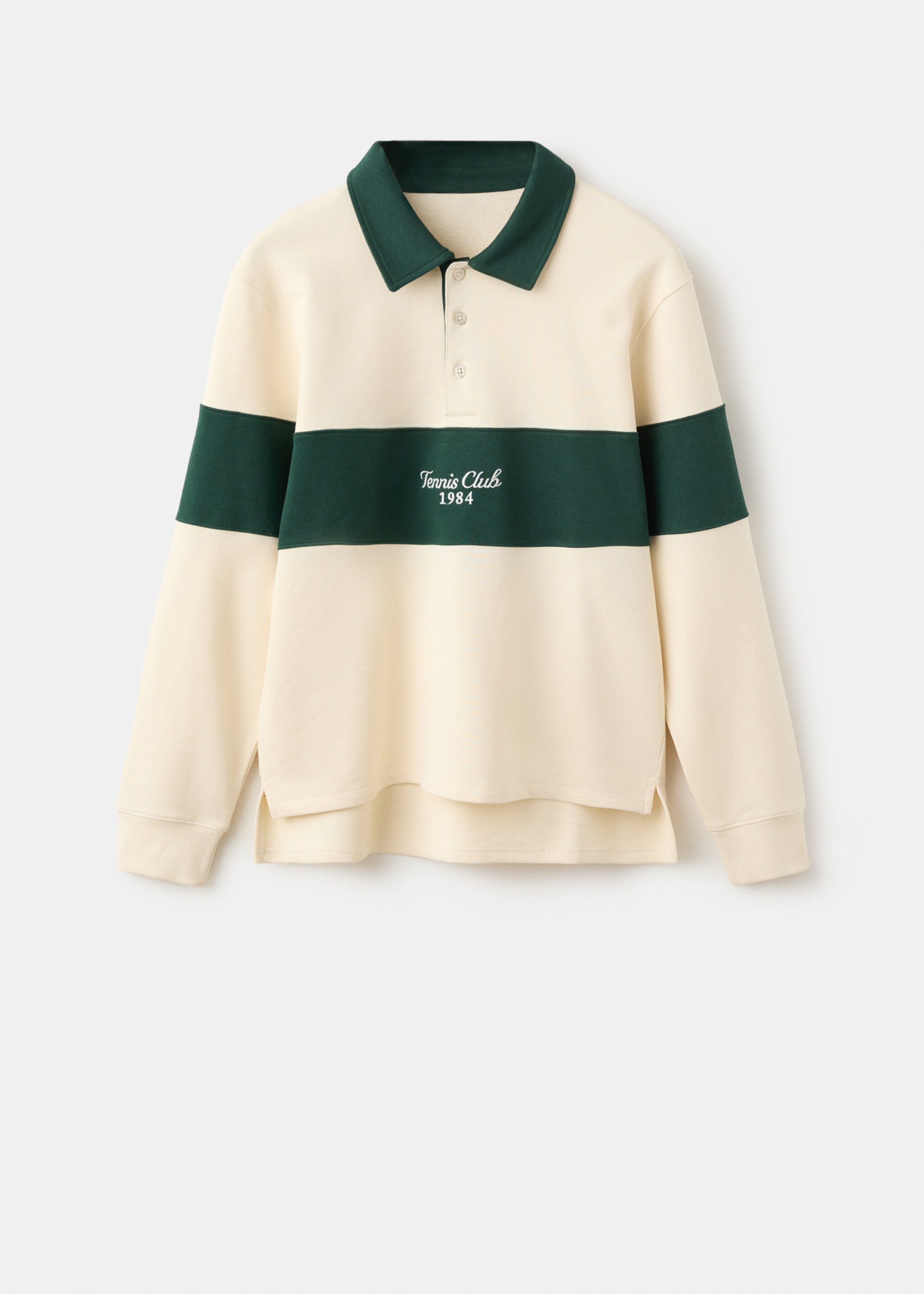 Striped polo sweatshirt in 100% cotton - Article without model, Off White. Ref: 27037795-00.