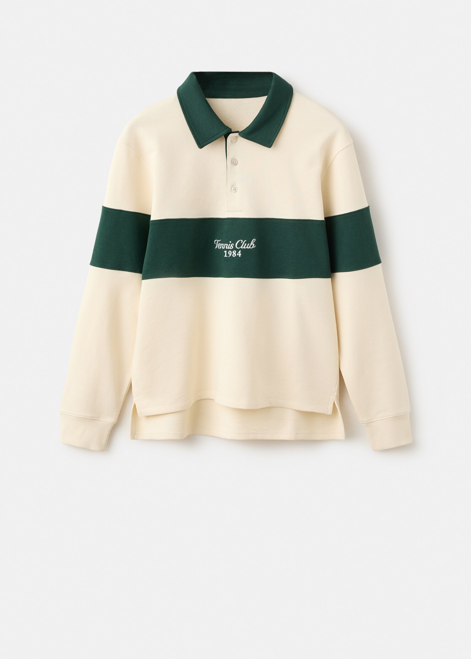 Striped polo sweatshirt in 100% cotton - Article without model