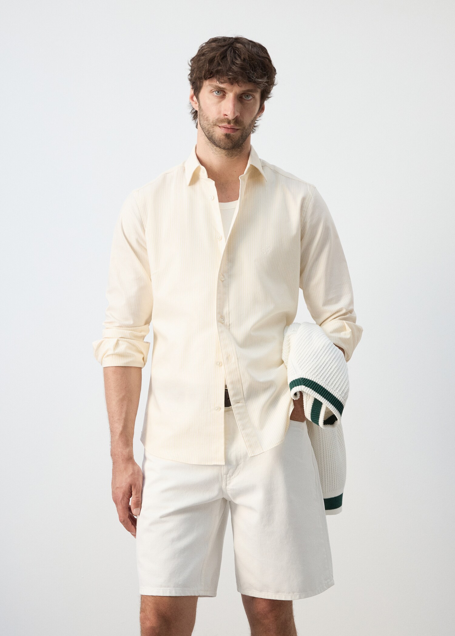 Regular-fit striped 100% cotton shirt - Medium plane