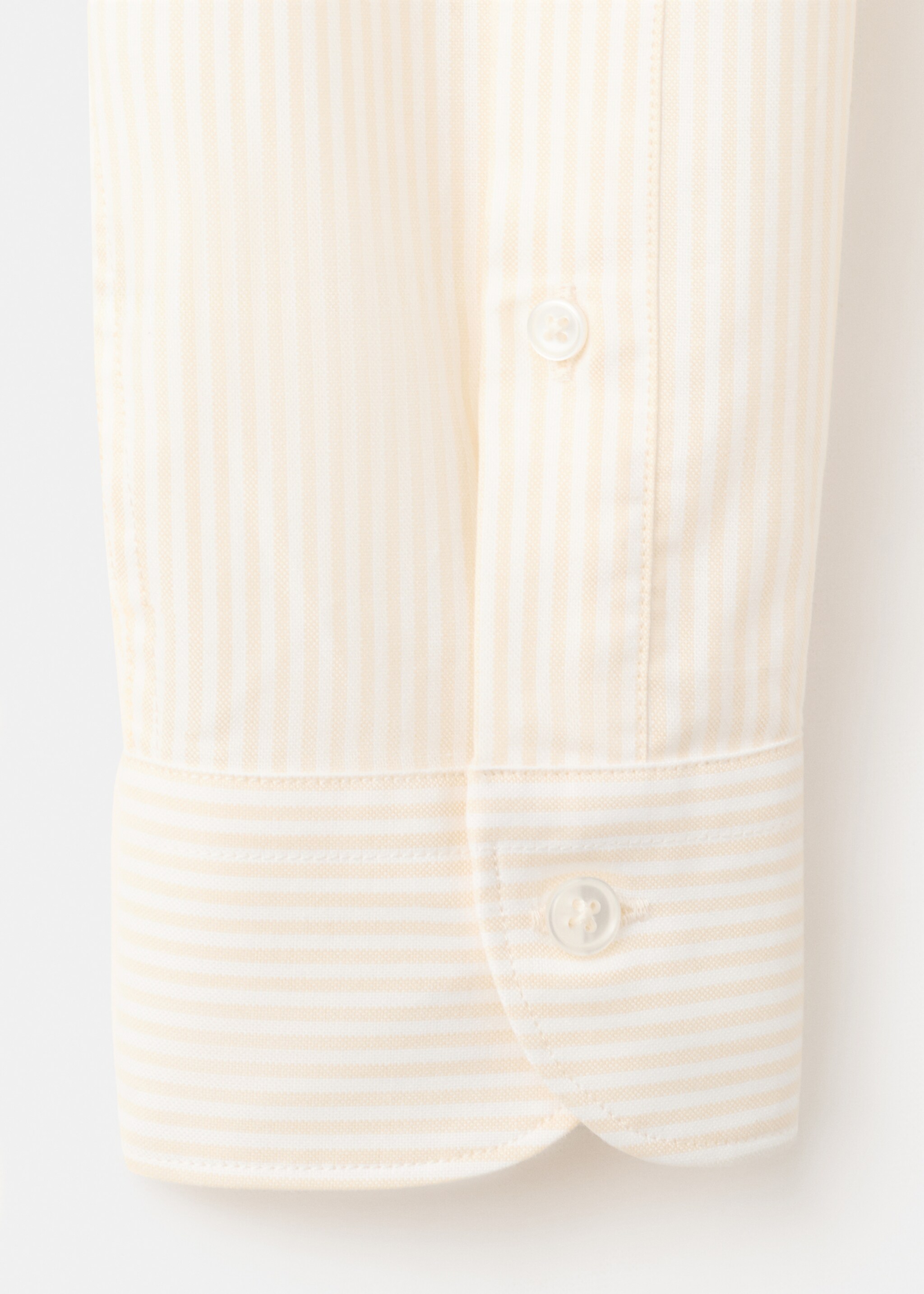 Regular-fit striped 100% cotton shirt - Details of the article 0, Pastel Yellow. Ref: 27037799-00.
