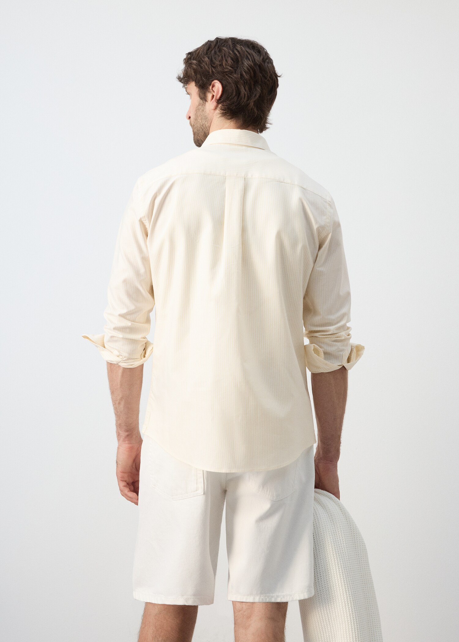 Regular-fit striped 100% cotton shirt - Reverse of the article