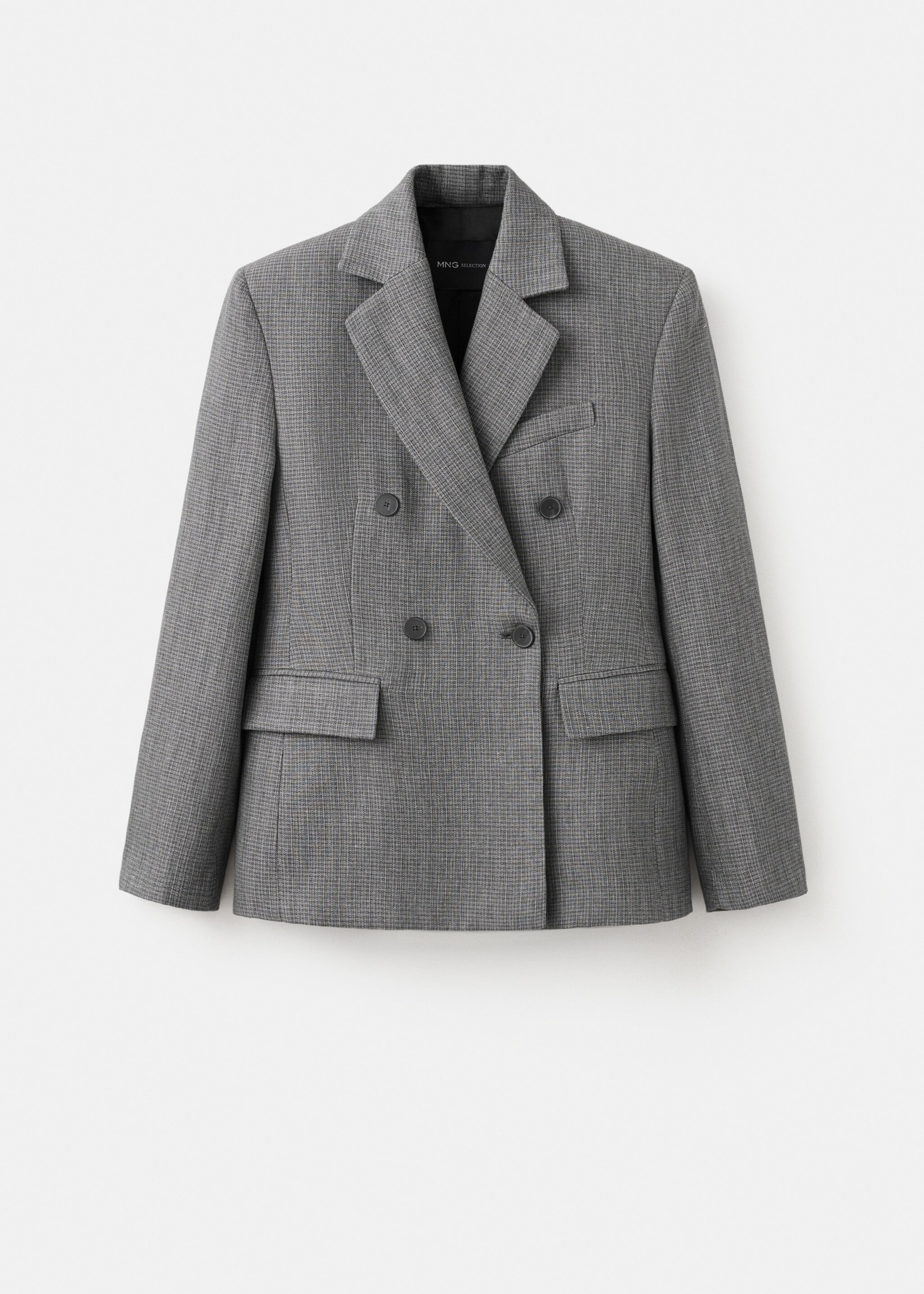 Двубортный костюмный пиджак с меланжевым эффектом - Изделие без модели, Черный. Ref: 27037800-00.