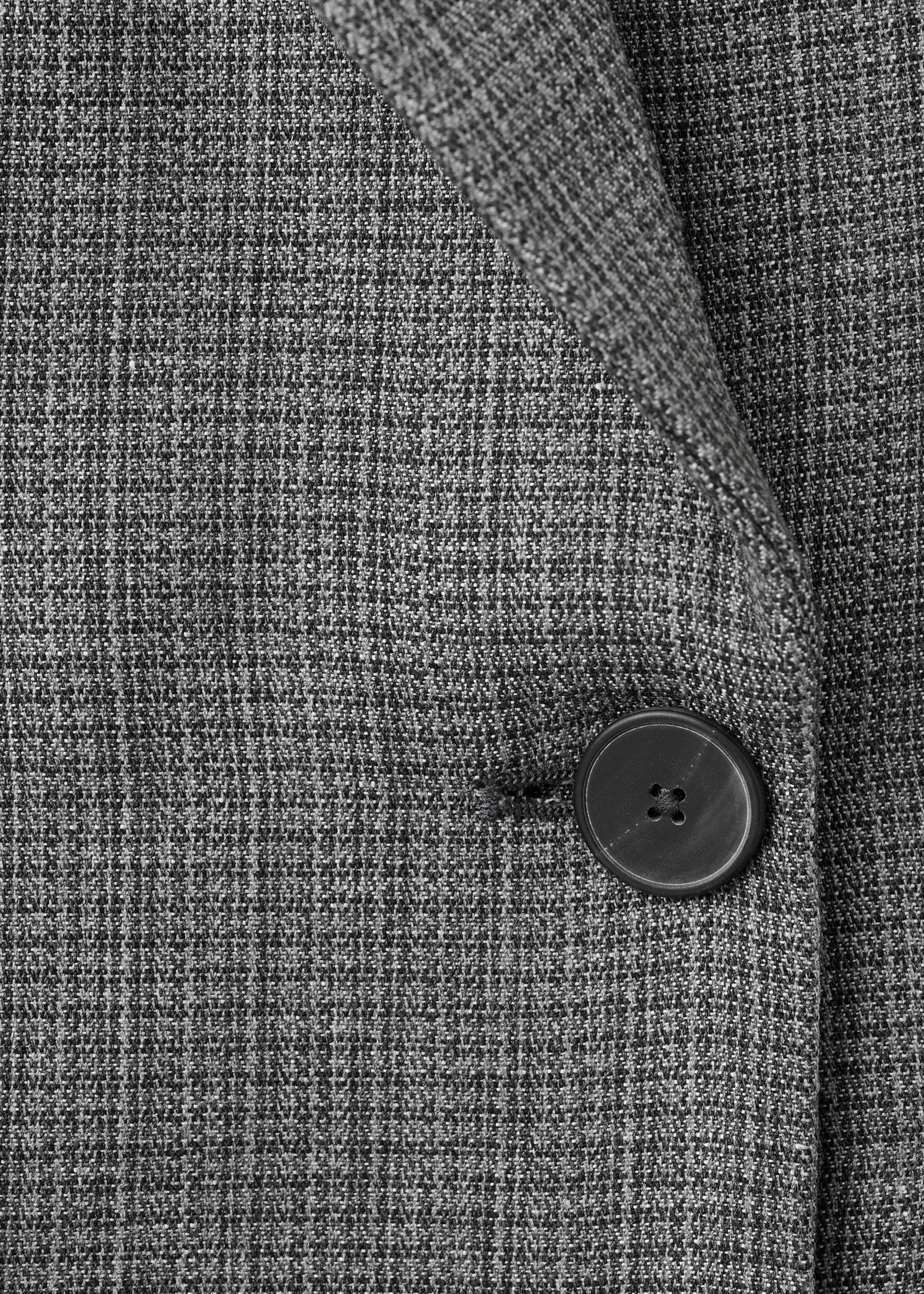 Двубортный костюмный пиджак с меланжевым эффектом - Деталь изделия 8, Черный. Ref: 27037800-00.