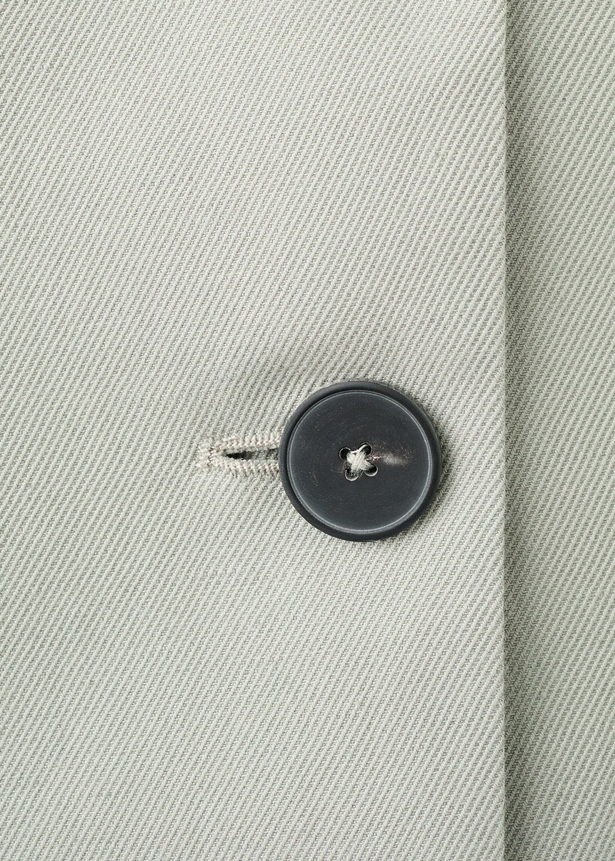 Straight suit jacket with lapel pockets - Details of the article 8, Grey. Ref: 27037801-00.