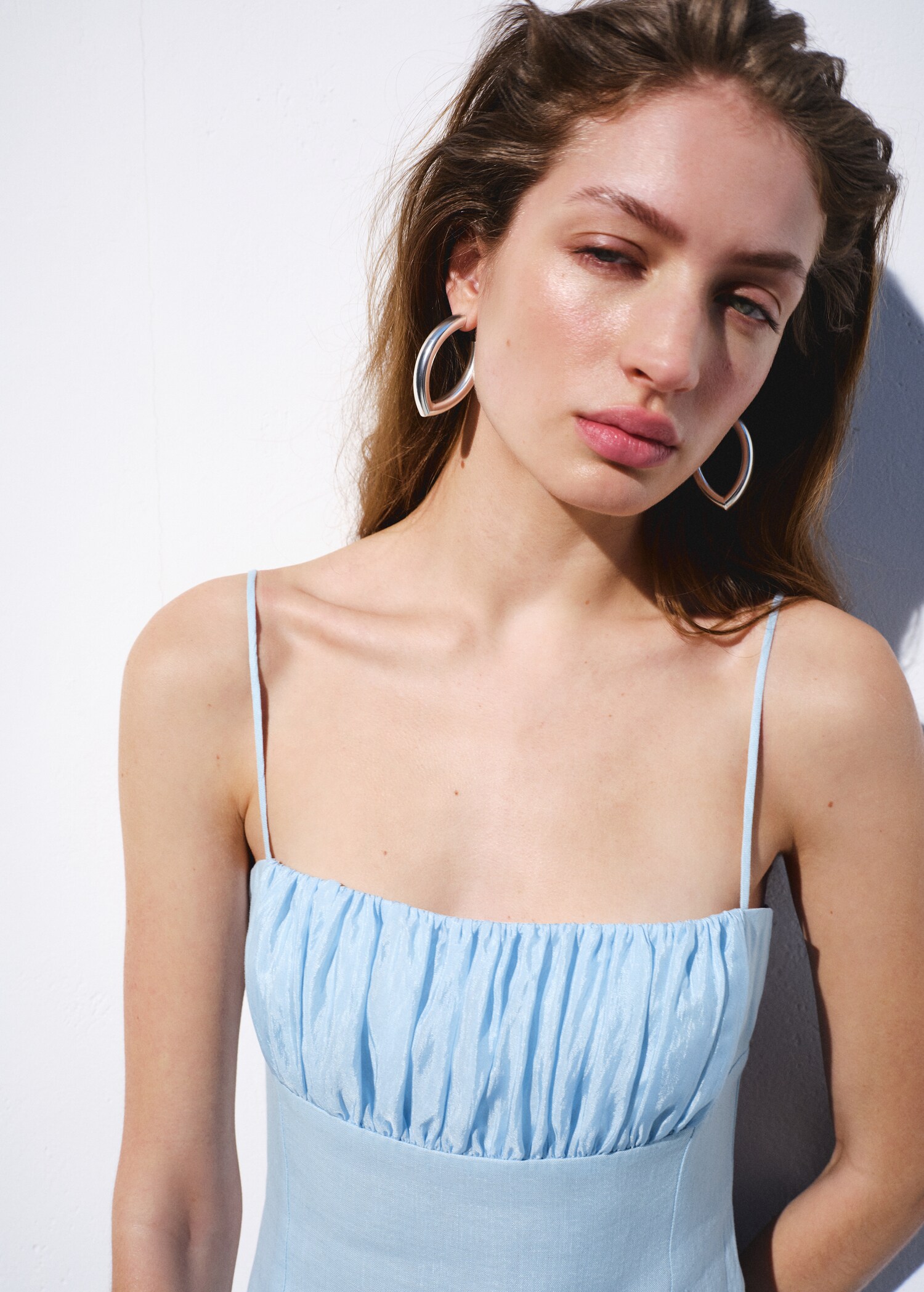Ruched linen dress - Details of the article 1