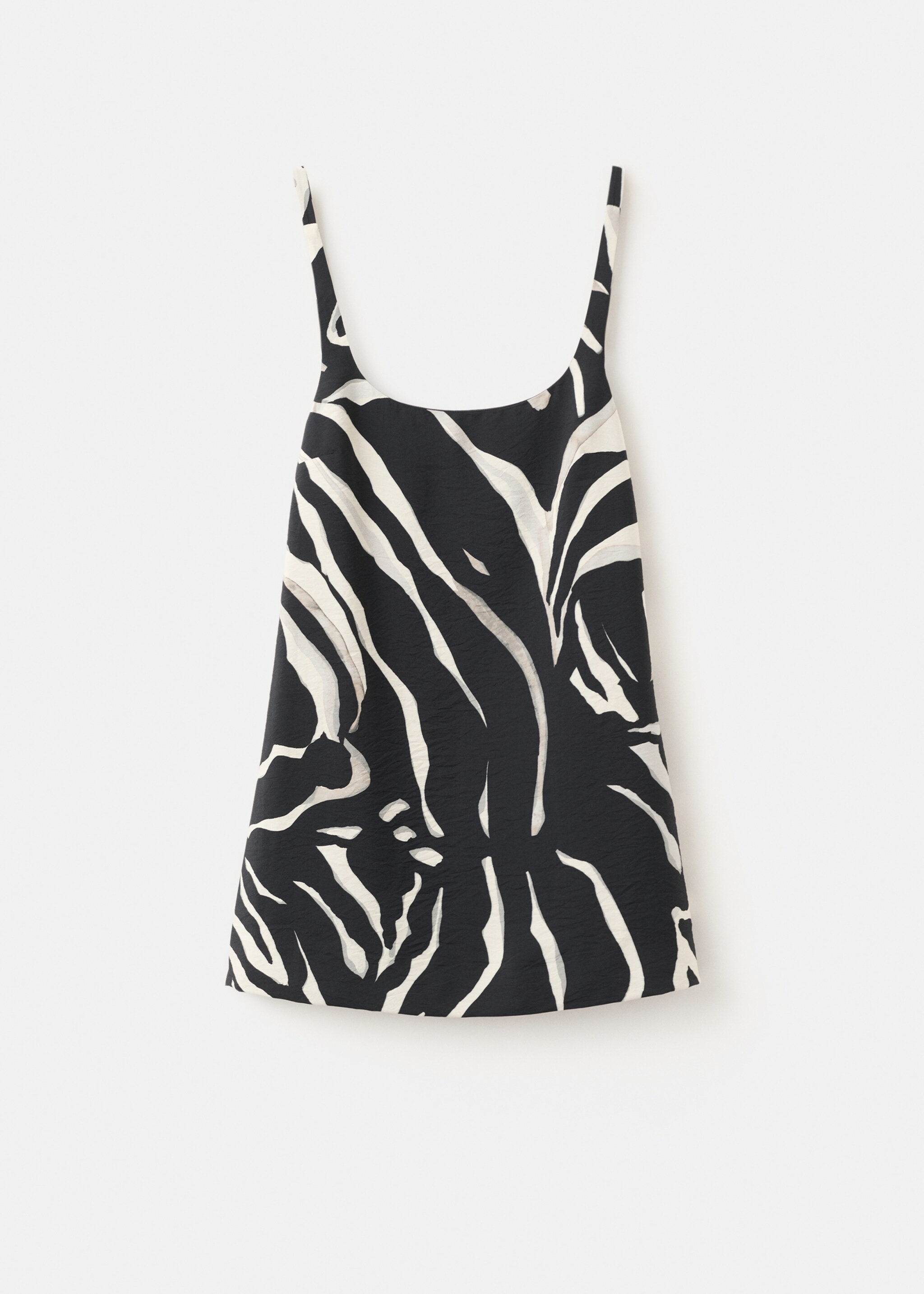 Short zebra print dress - Article without model, Black. Ref: 27037803-00.