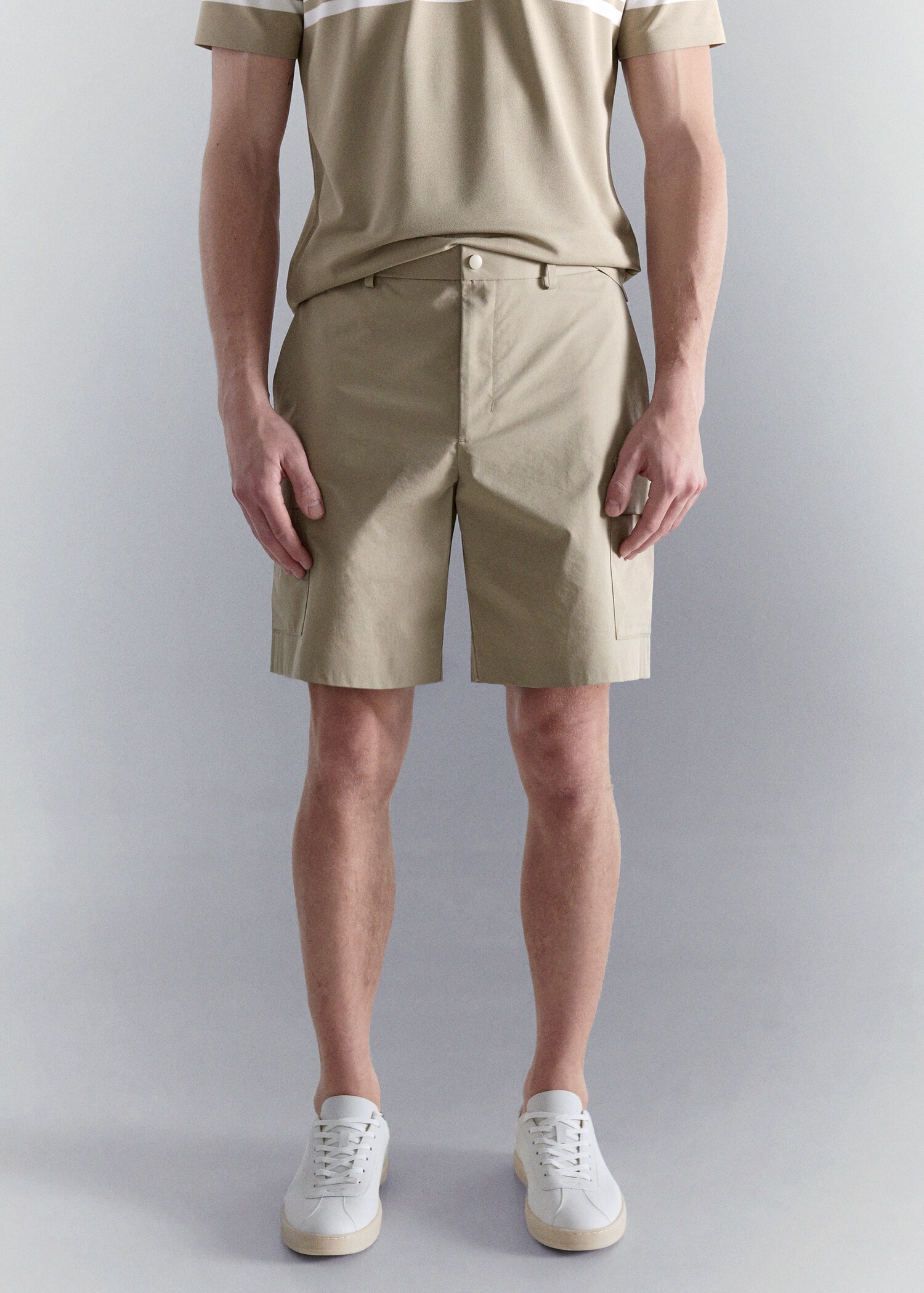 Bermudas cargo water-repellent - Plano medio