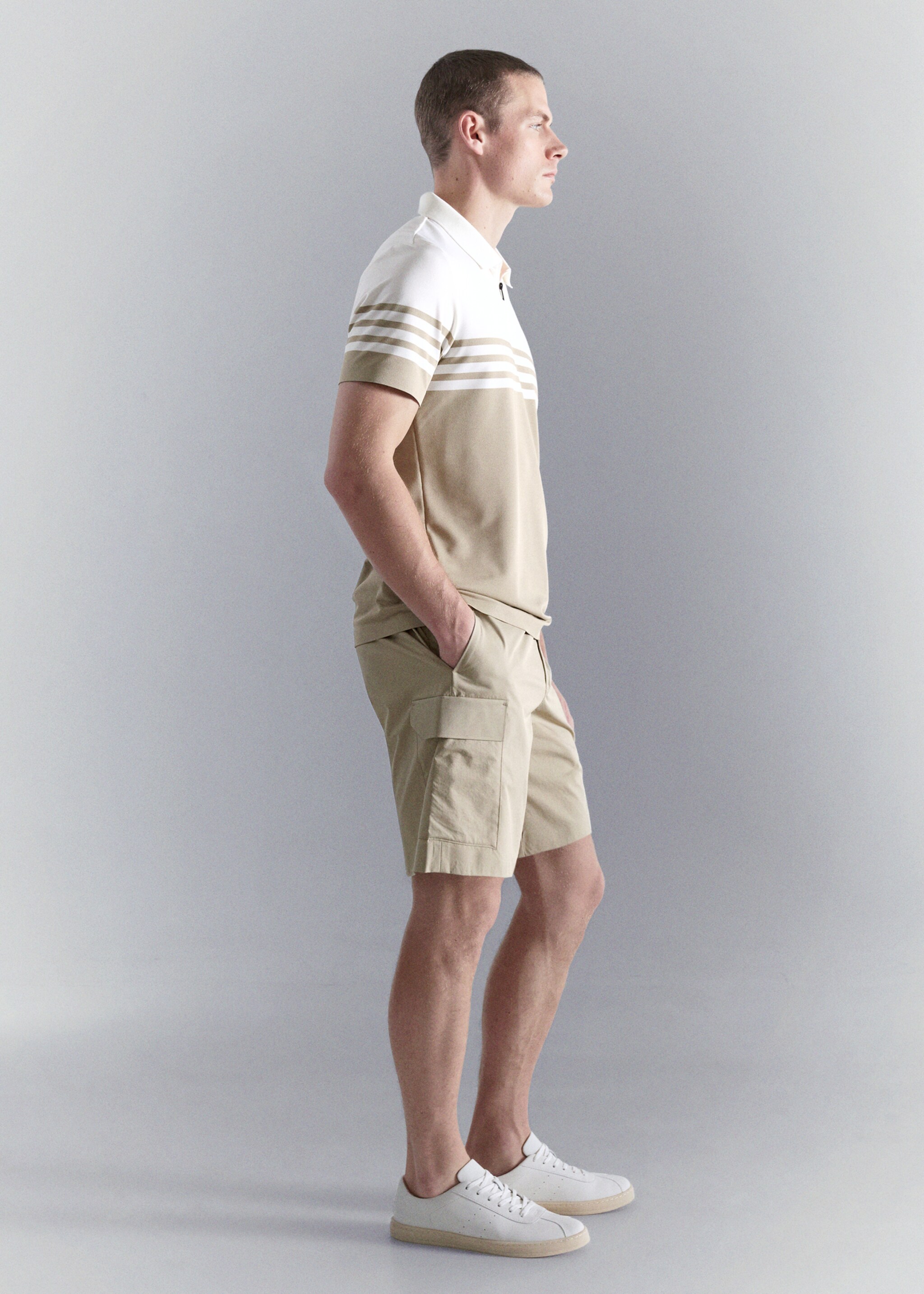 Bermudas cargo water-repellent - Detalle del artículo 2, Beige. Ref: 27037898-00.