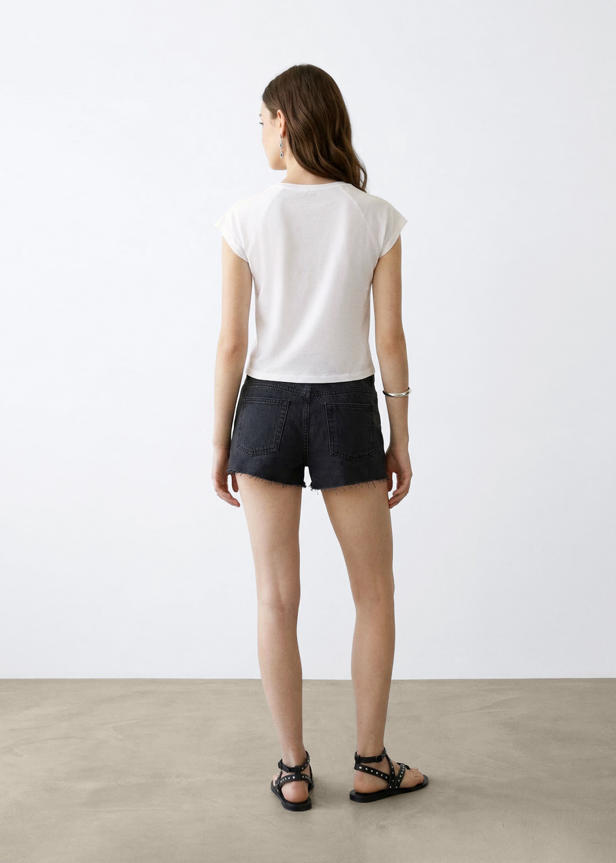 Cropped cotton T-shirt - Reverse of the article, Off White. Ref: 27037906-00.