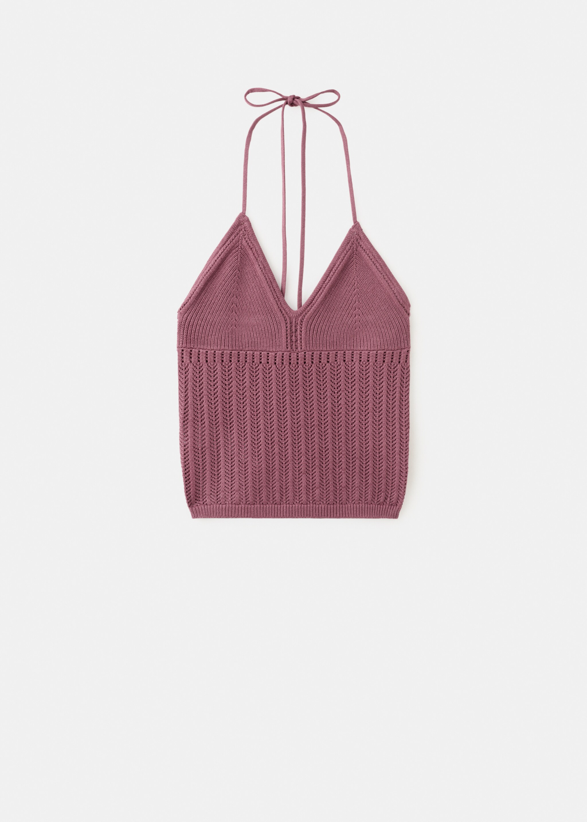 Fine knit halter top - Article without model, Pink. Ref: 27037909-00.