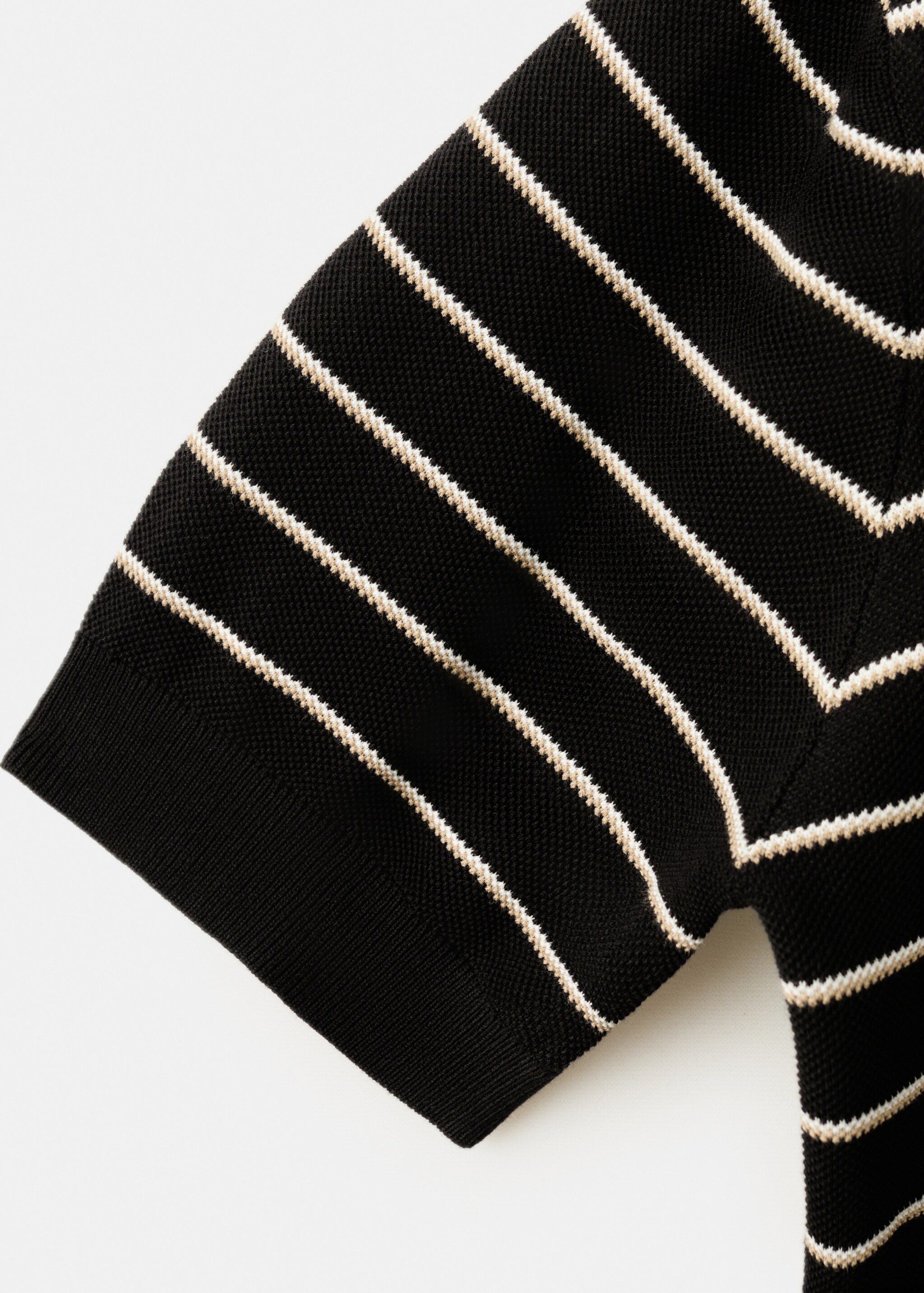 قميص بولو قطني منسوج مخطط - تفاصيل المنتج 0, أسود. Ref: 27037914-00.