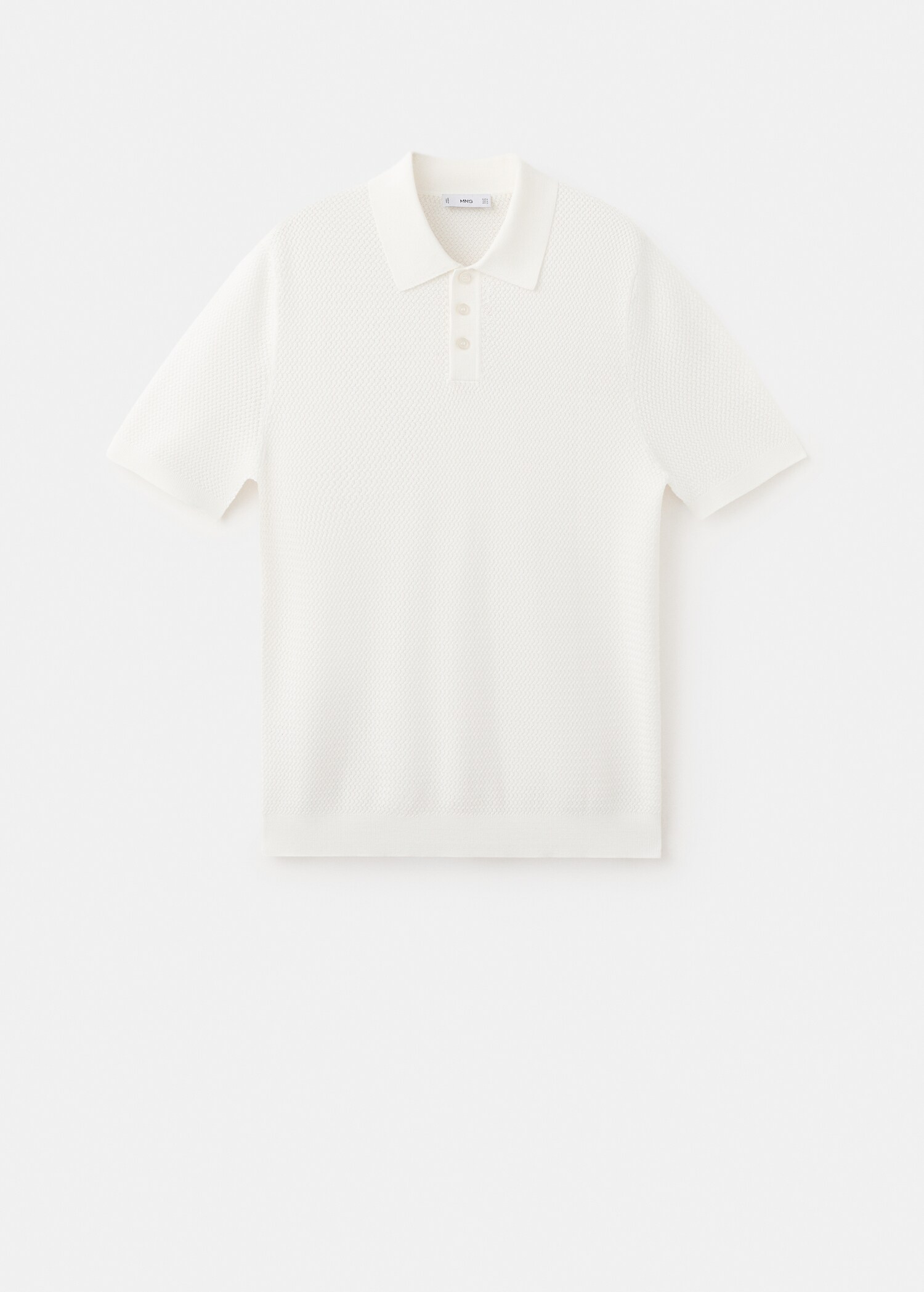 Fine-knit ribbed cotton polo shirt - Article without model