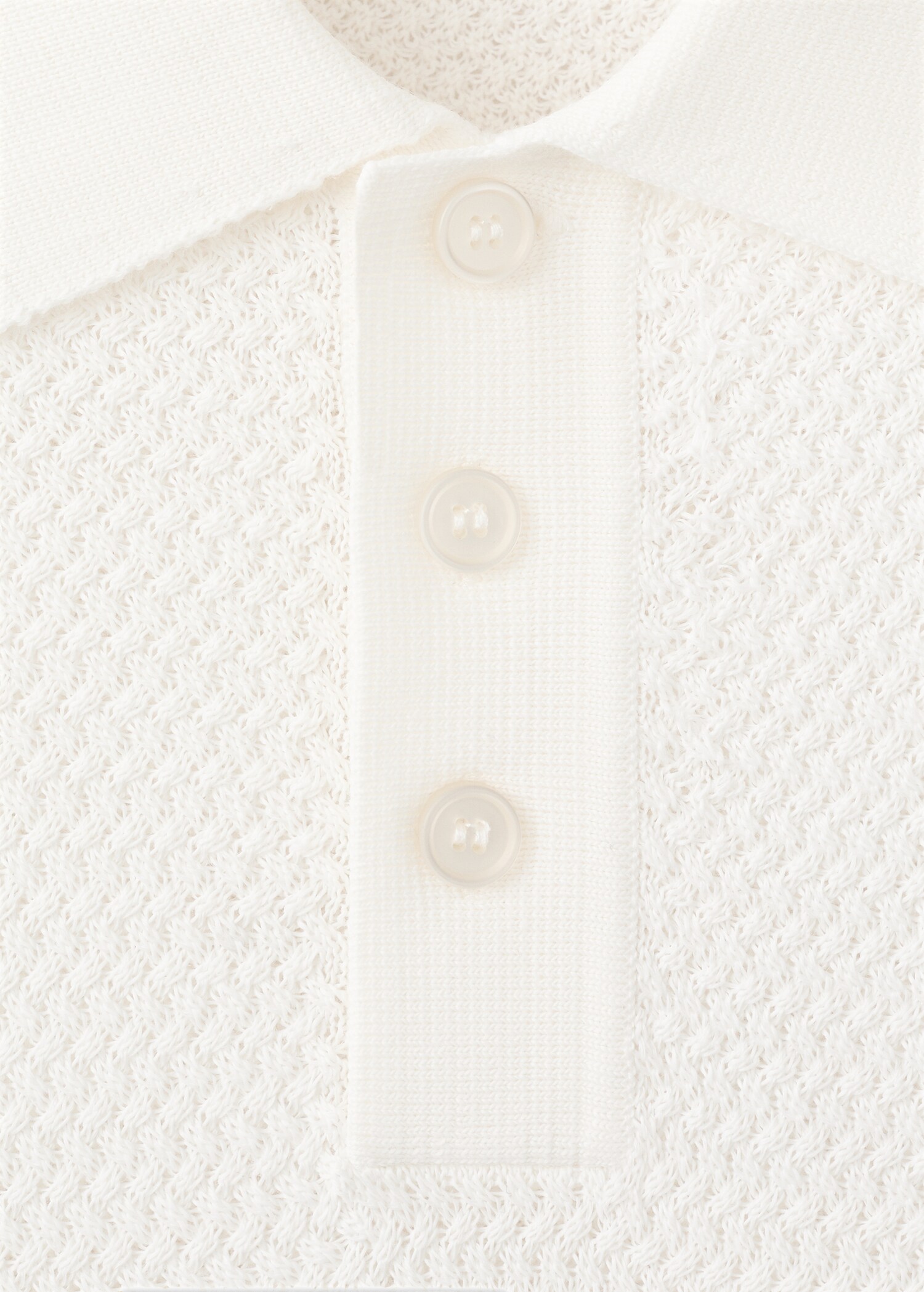 Fine-knit ribbed cotton polo shirt - Details of the article 8