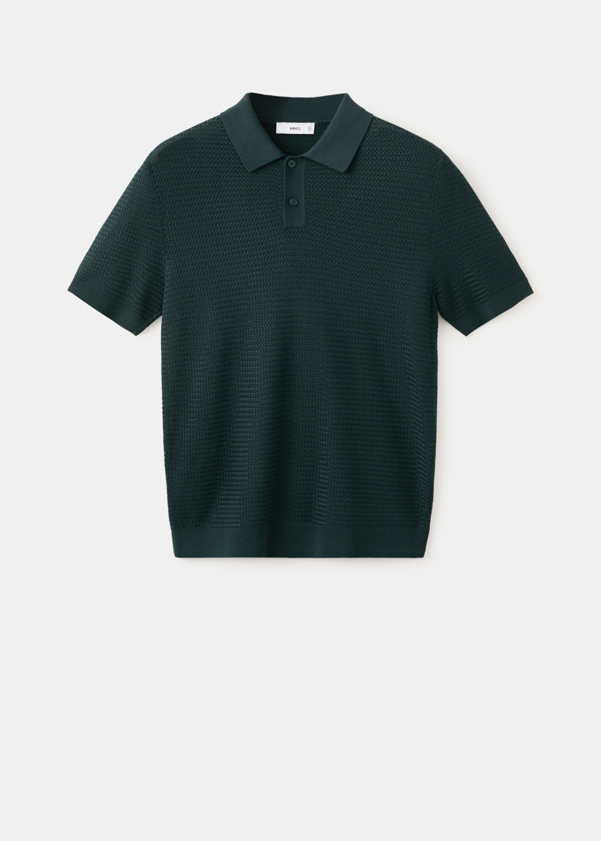 قميص بولو بحياكة رقيقة مضلعة - منتج دون نموذج, أخضر غامق. Ref: 27037915-00.