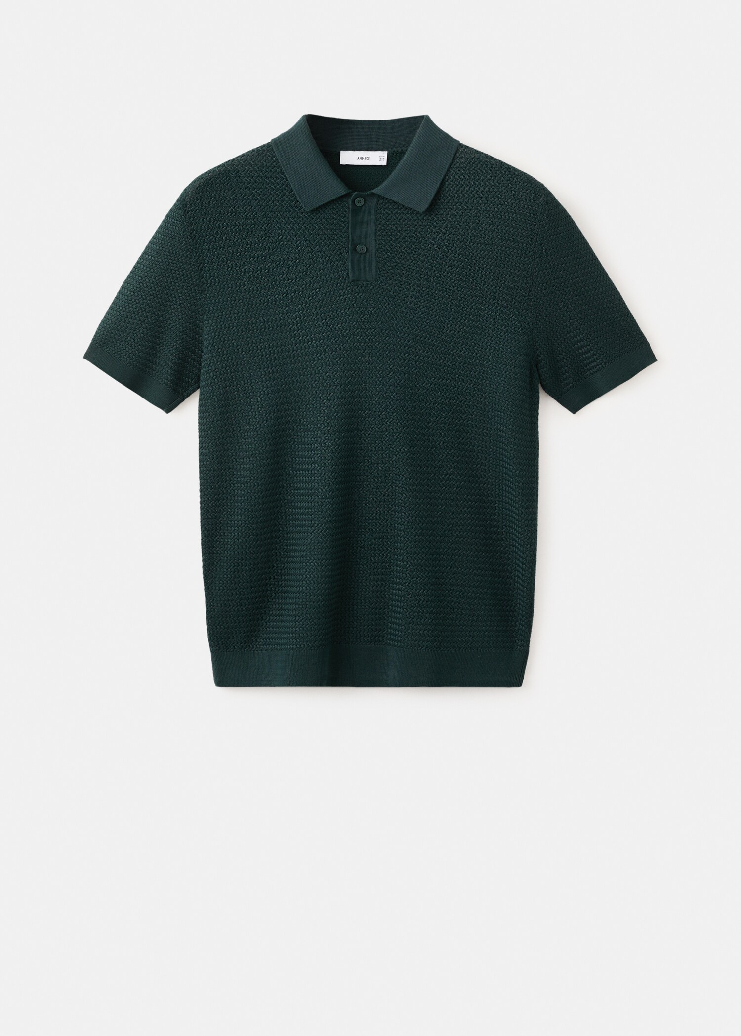 قميص بولو بحياكة رقيقة مضلعة - منتج دون نموذج