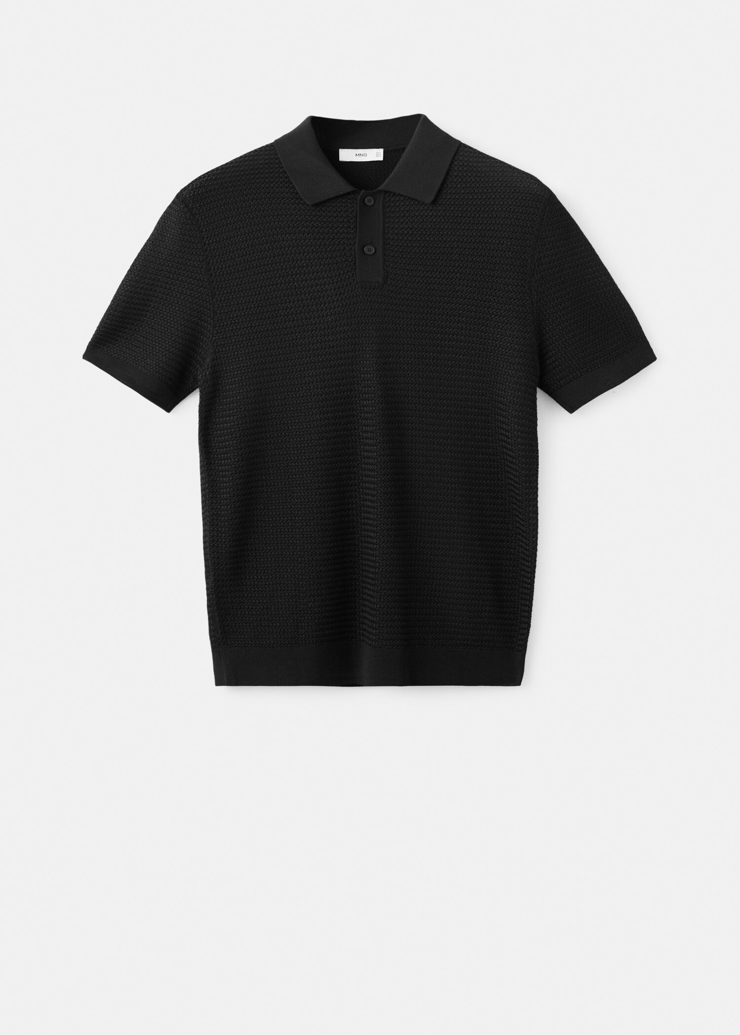 Fine-knit ribbed cotton polo shirt - Article without model