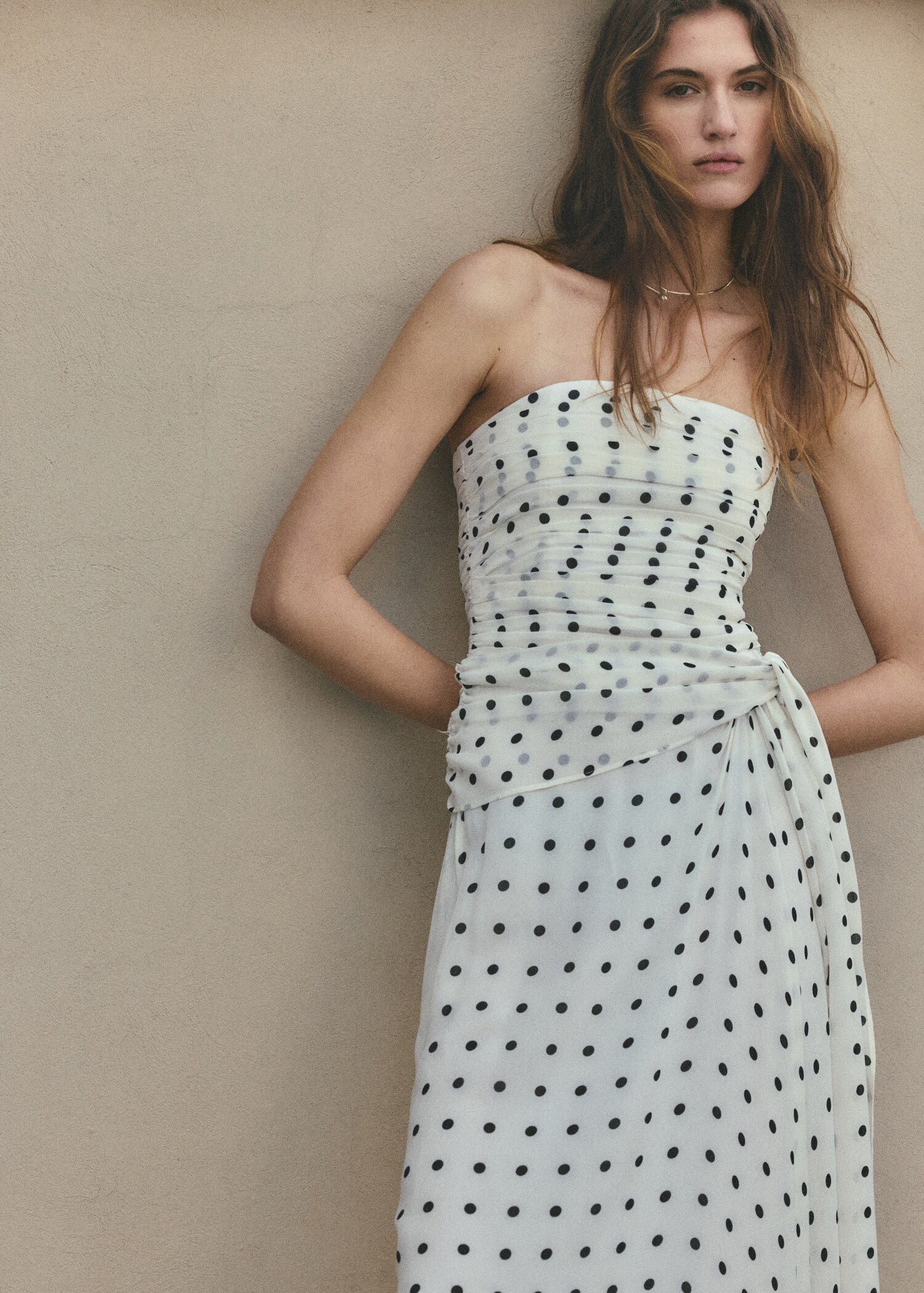A-line polka-dot dress - Medium plane
