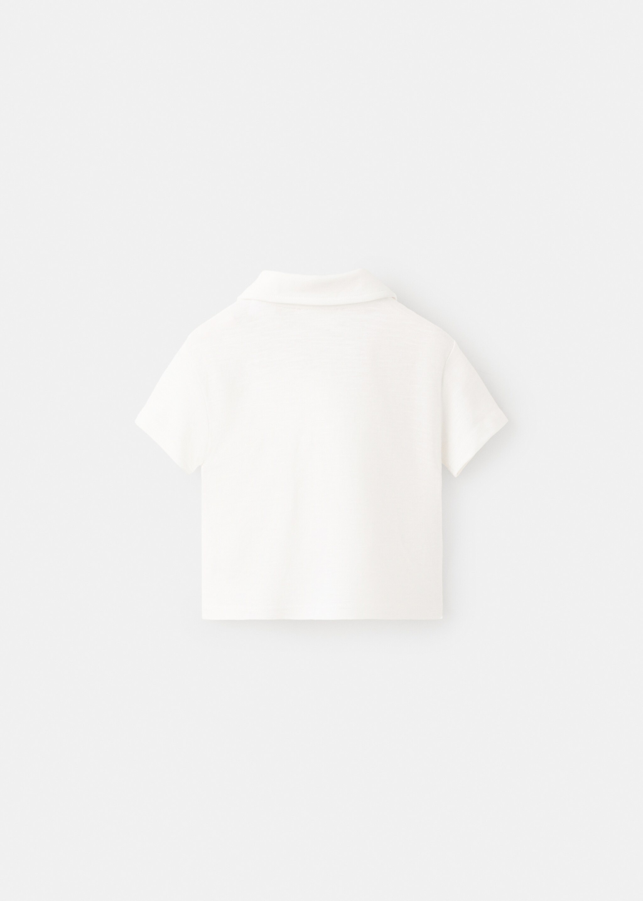 Chest-pocket cotton pocket polo shirt - Reverse of the article, Off White. Ref: 27038265-00.
