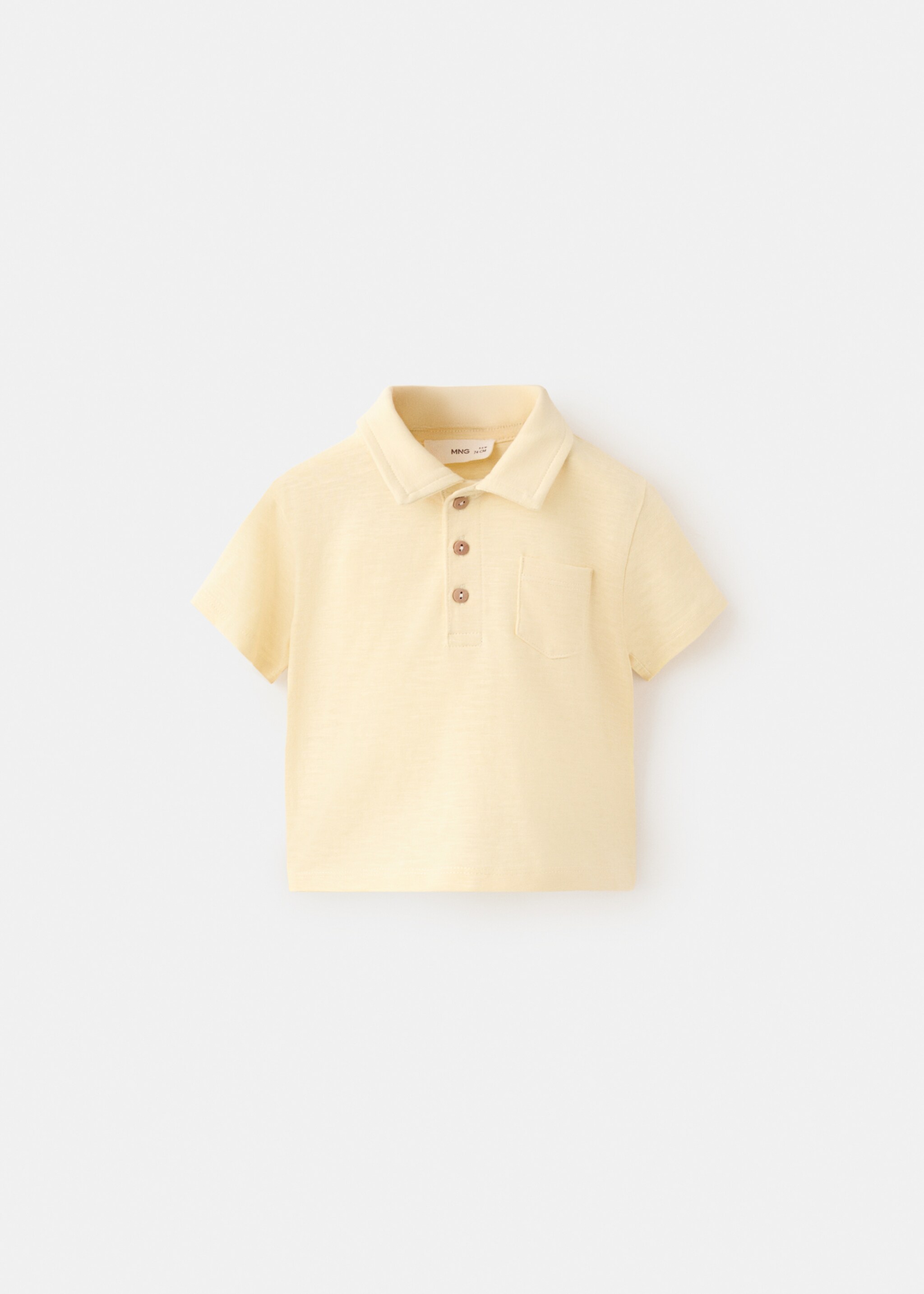 Chest-pocket cotton pocket polo shirt - Article without model, Yellow. Ref: 27038265-00.